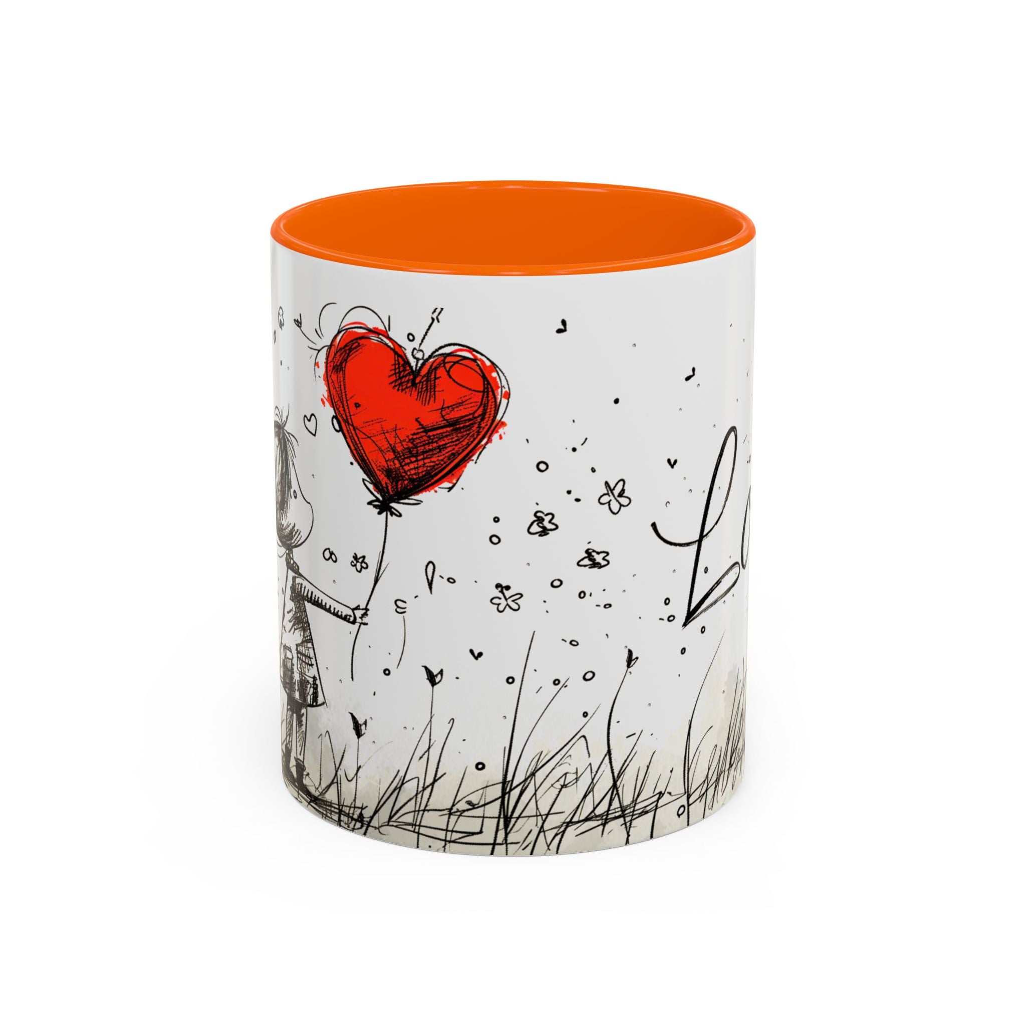 Love Heart Sketch Ceramic Coffee Mug | Gallory Hive