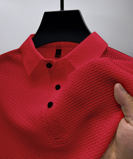 Men’s Textured Grey Polo Shirt – Modern Fit