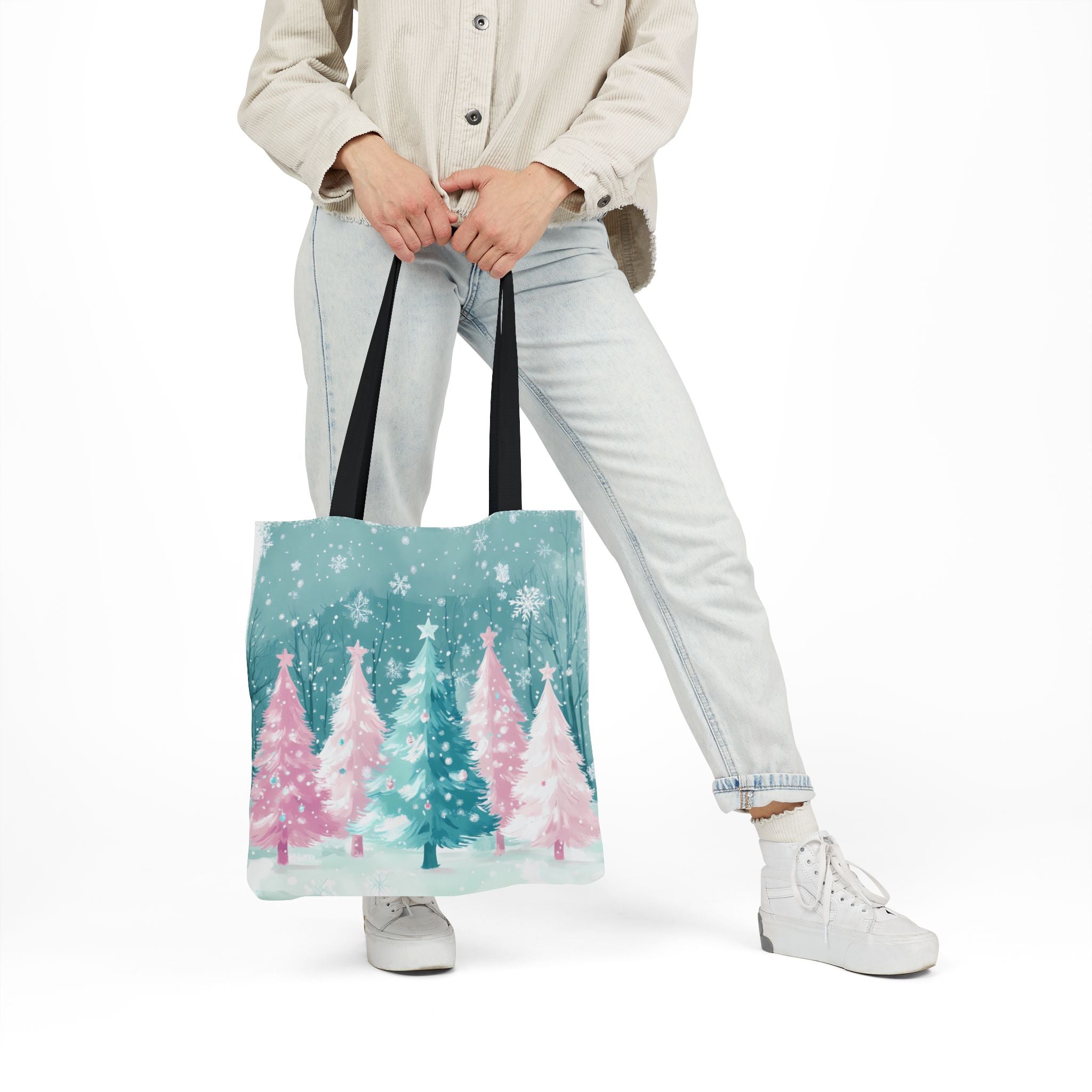 Winter Palm Trees Canvas Polyester Tote Bag