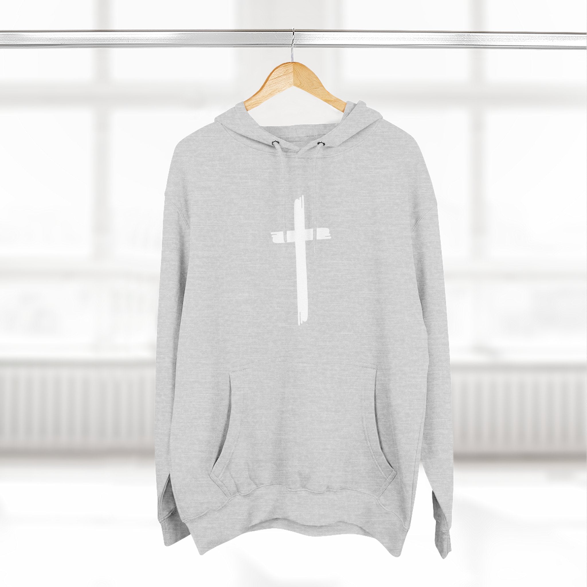 Faith-Inspired Fleece Hoodie, Comfortable Hoodie, Spiritual Gift, Cross Design, Inspirational Fashion, Cozy & Stylish