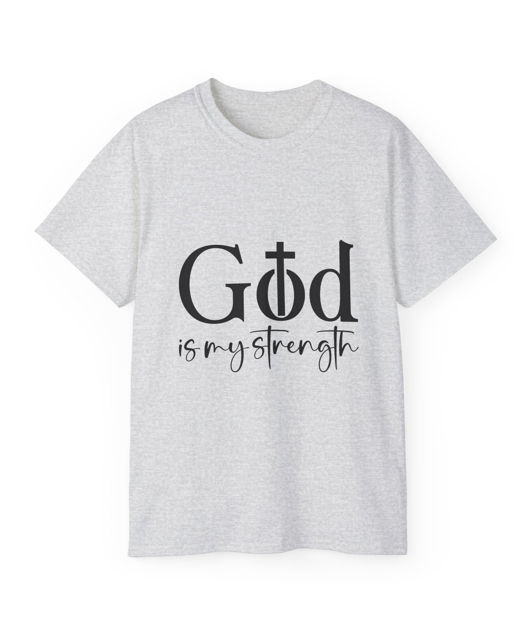 Unisex God is My Strength Tee - Inspirational Casual Wear, Christian T-Shirt, Motivational Gift, Faith-Based Apparel, Everyday Comfort - Gallory Hive