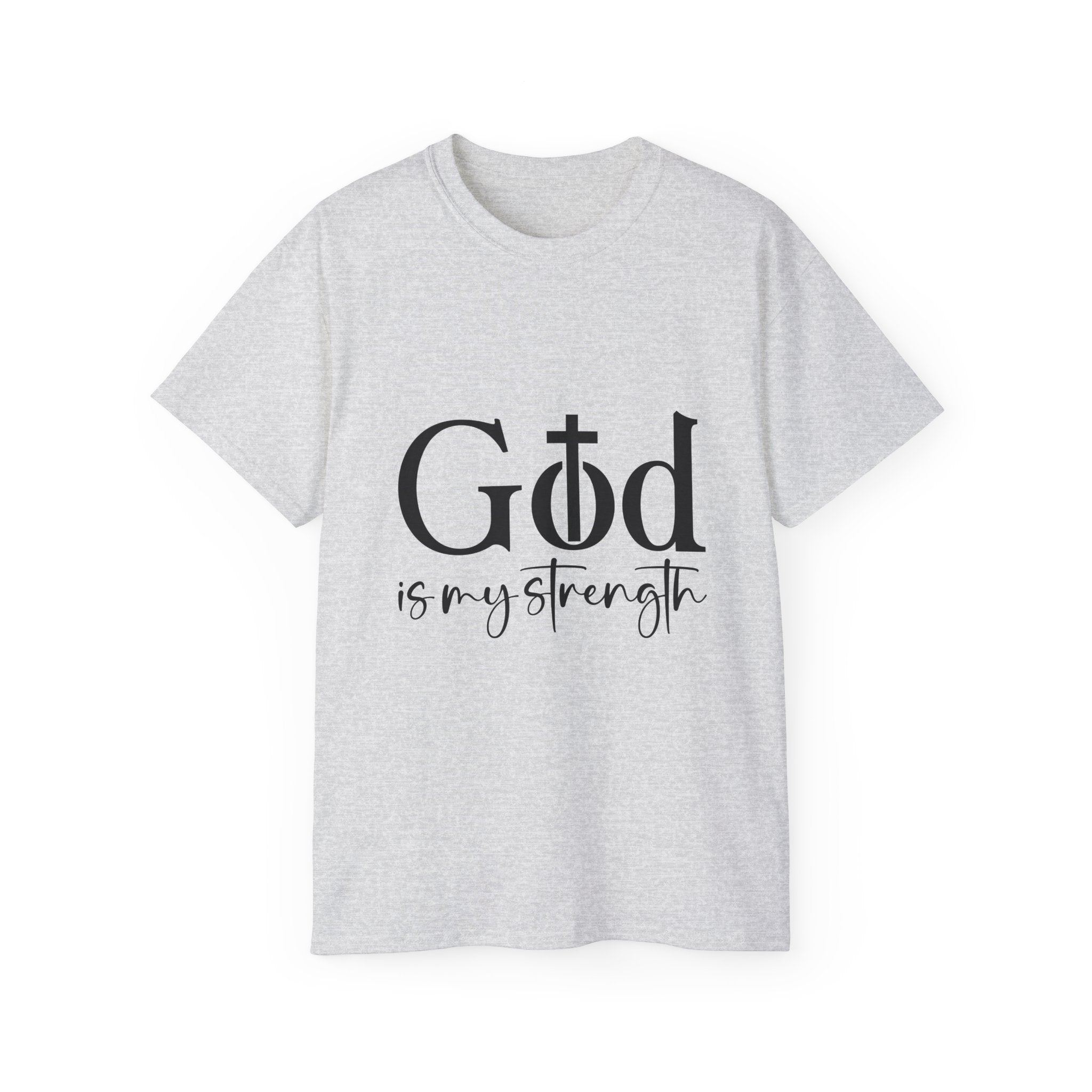 Unisex God is My Strength Tee - Inspirational Casual Wear, Christian T-Shirt, Motivational Gift, Faith-Based Apparel, Everyday Comfort - Gallory Hive