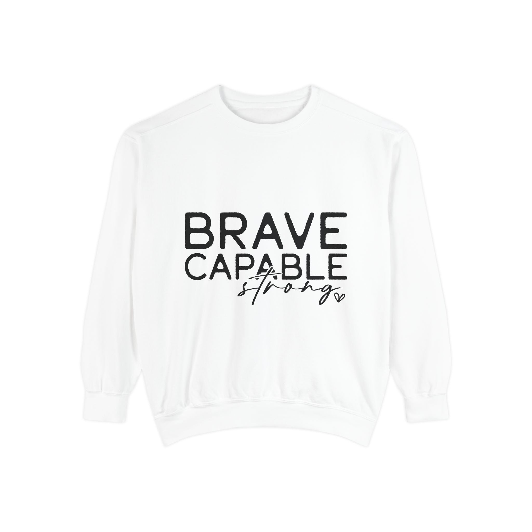 Brave Capable Strong Sweatshirt, Contemplation Line Art Sweatshirt – Minimalist Aesthetic