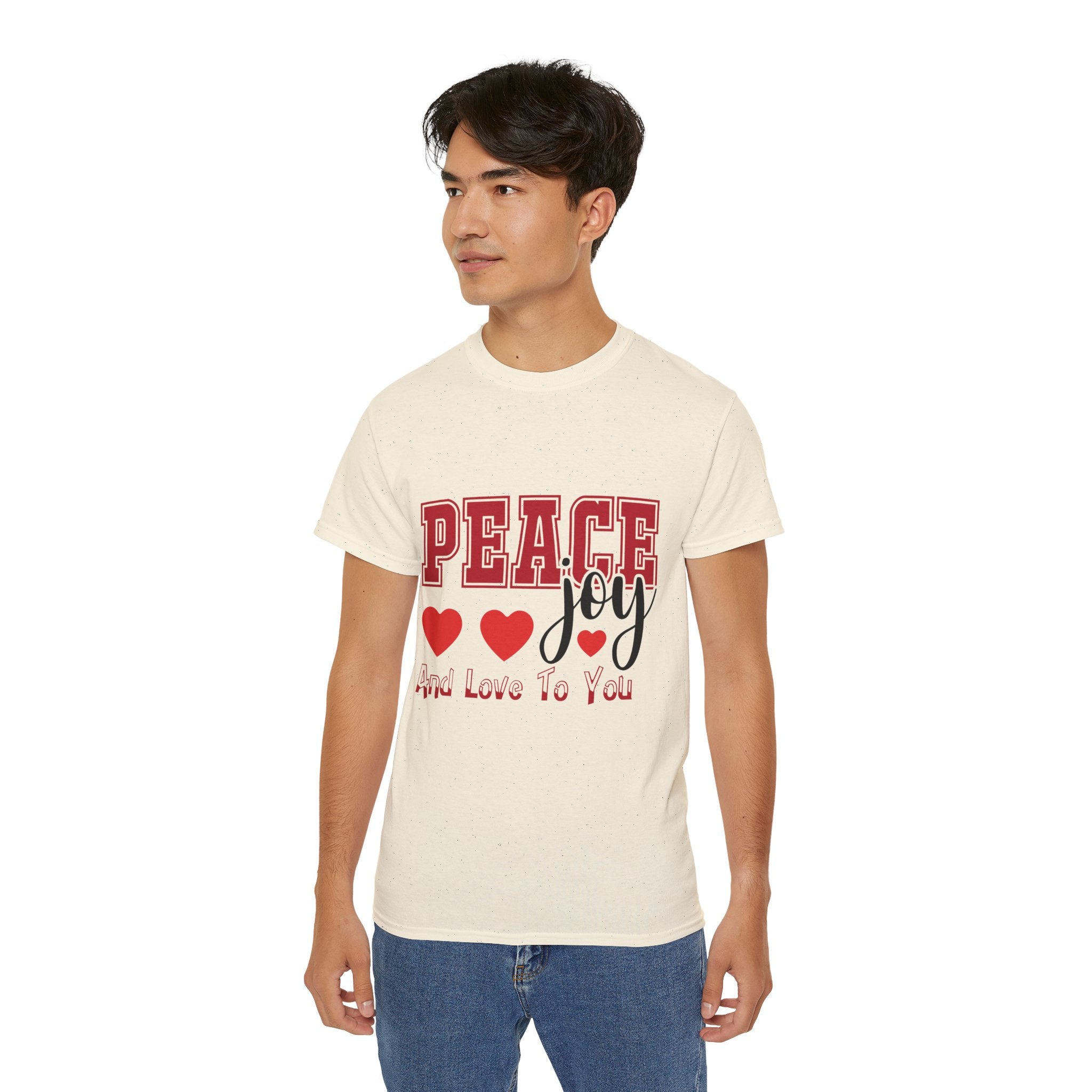 Peace, Joy & Love Retro Christmas T-Shirt | Gallory Hive