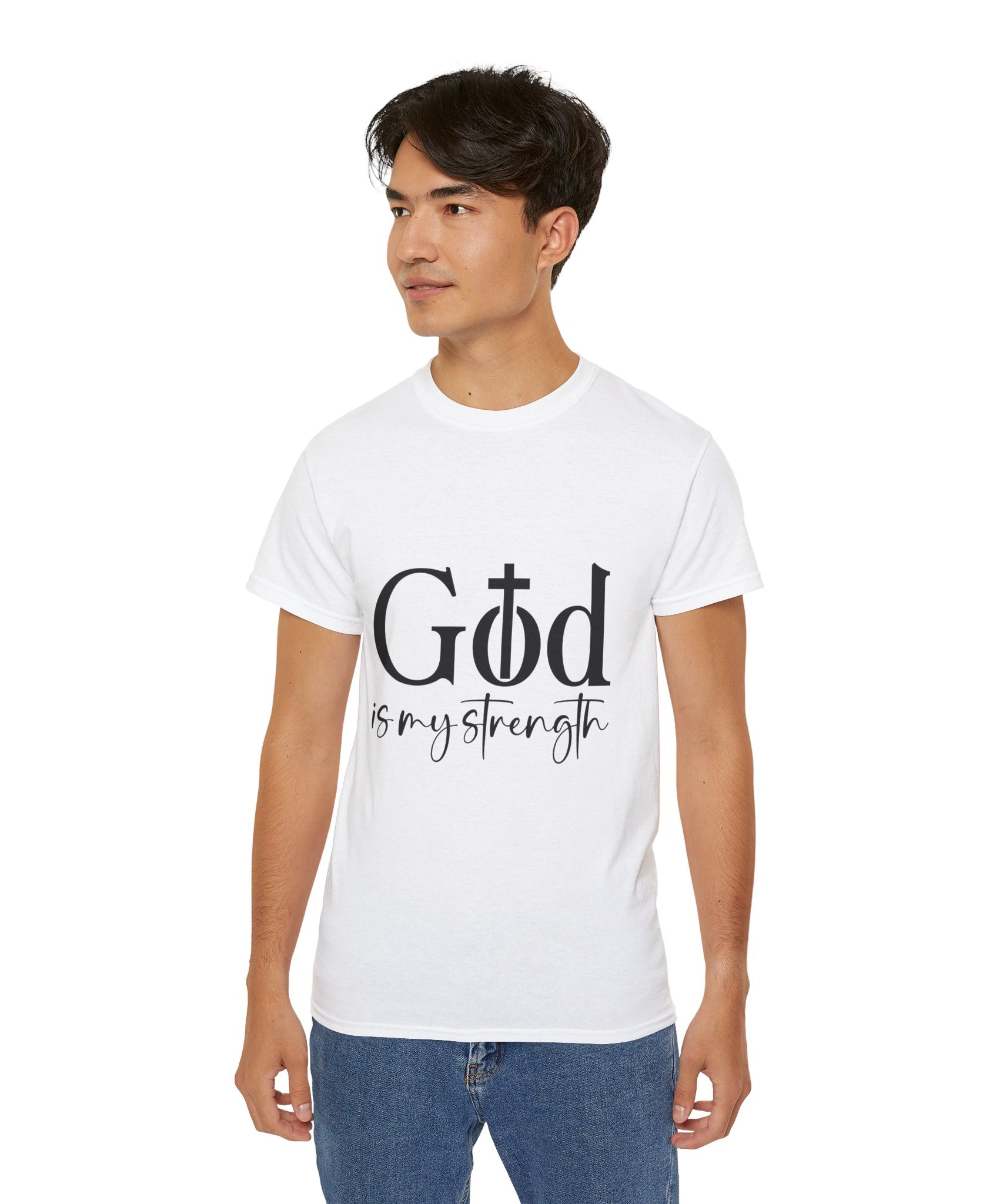 Unisex God is My Strength Tee - Inspirational Casual Wear, Christian T-Shirt, Motivational Gift, Faith-Based Apparel, Everyday Comfort - Gallory Hive