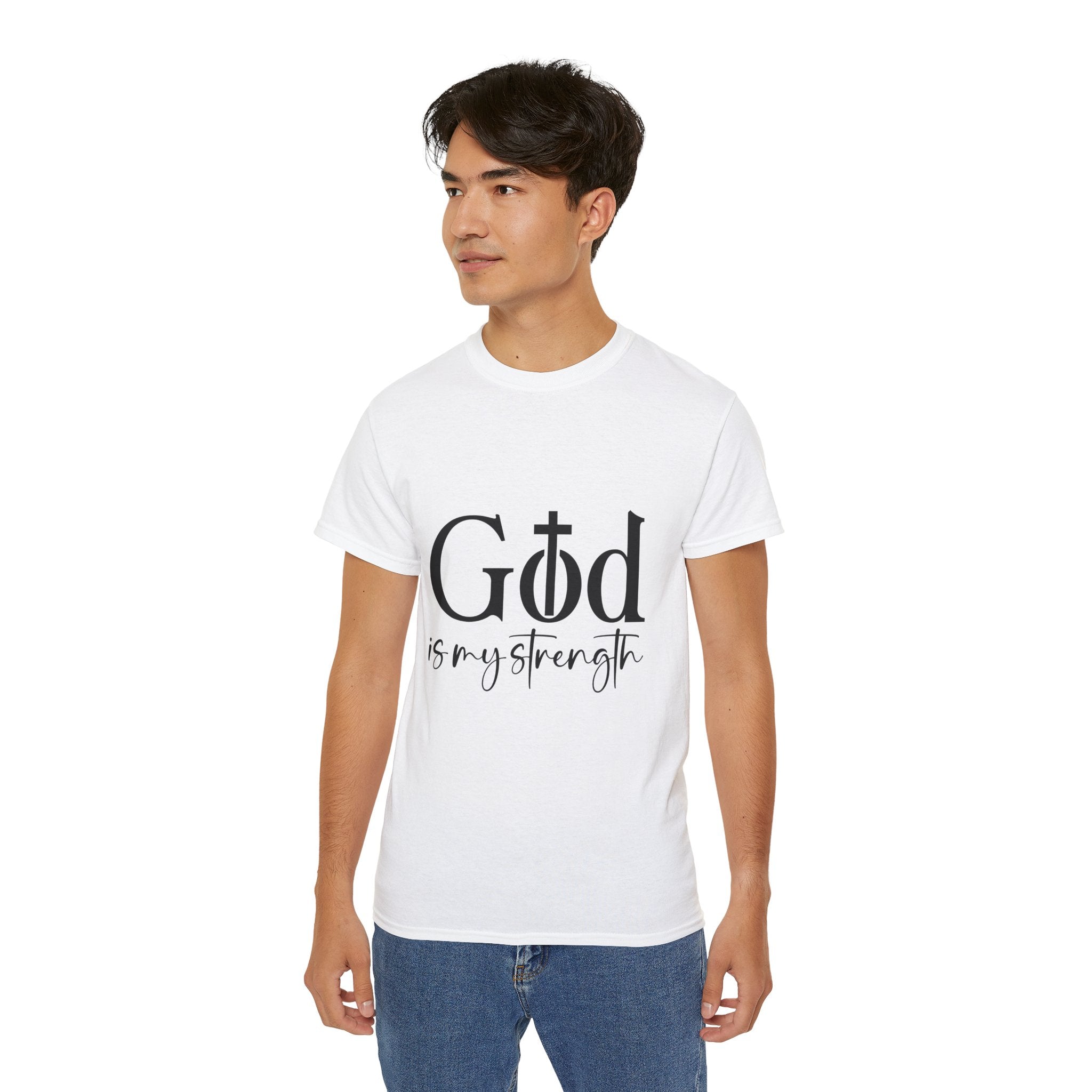 Unisex God is My Strength Tee - Inspirational Casual Wear, Christian T-Shirt, Motivational Gift, Faith-Based Apparel, Everyday Comfort