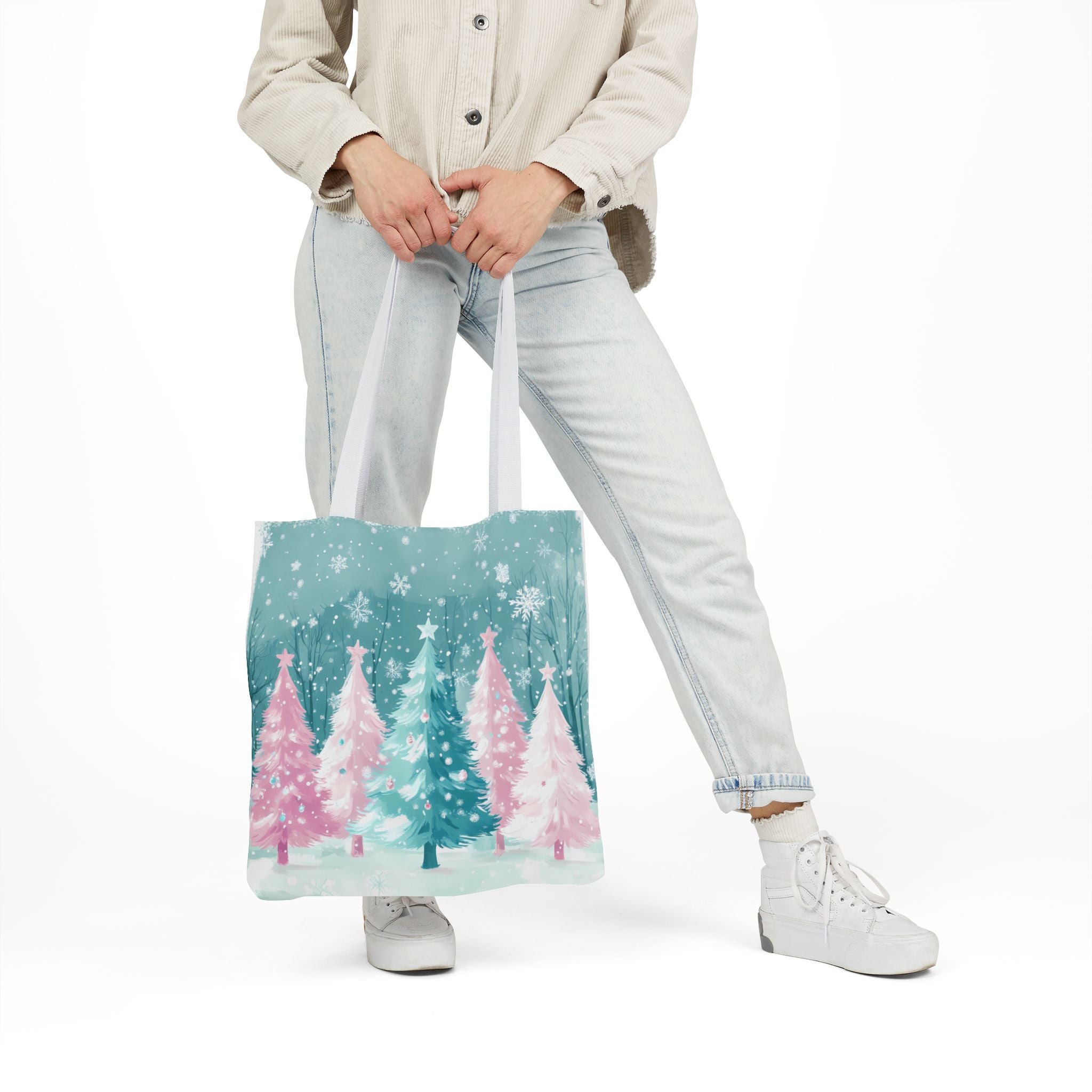 Winter Palm Trees Canvas Polyester Tote Bag