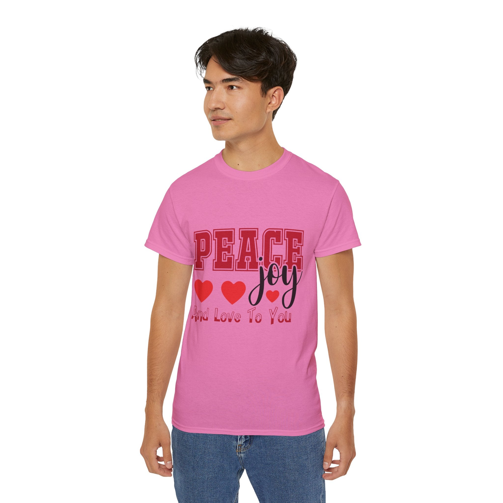 Peace, Joy & Love Retro Christmas T-Shirt | Gallory Hive