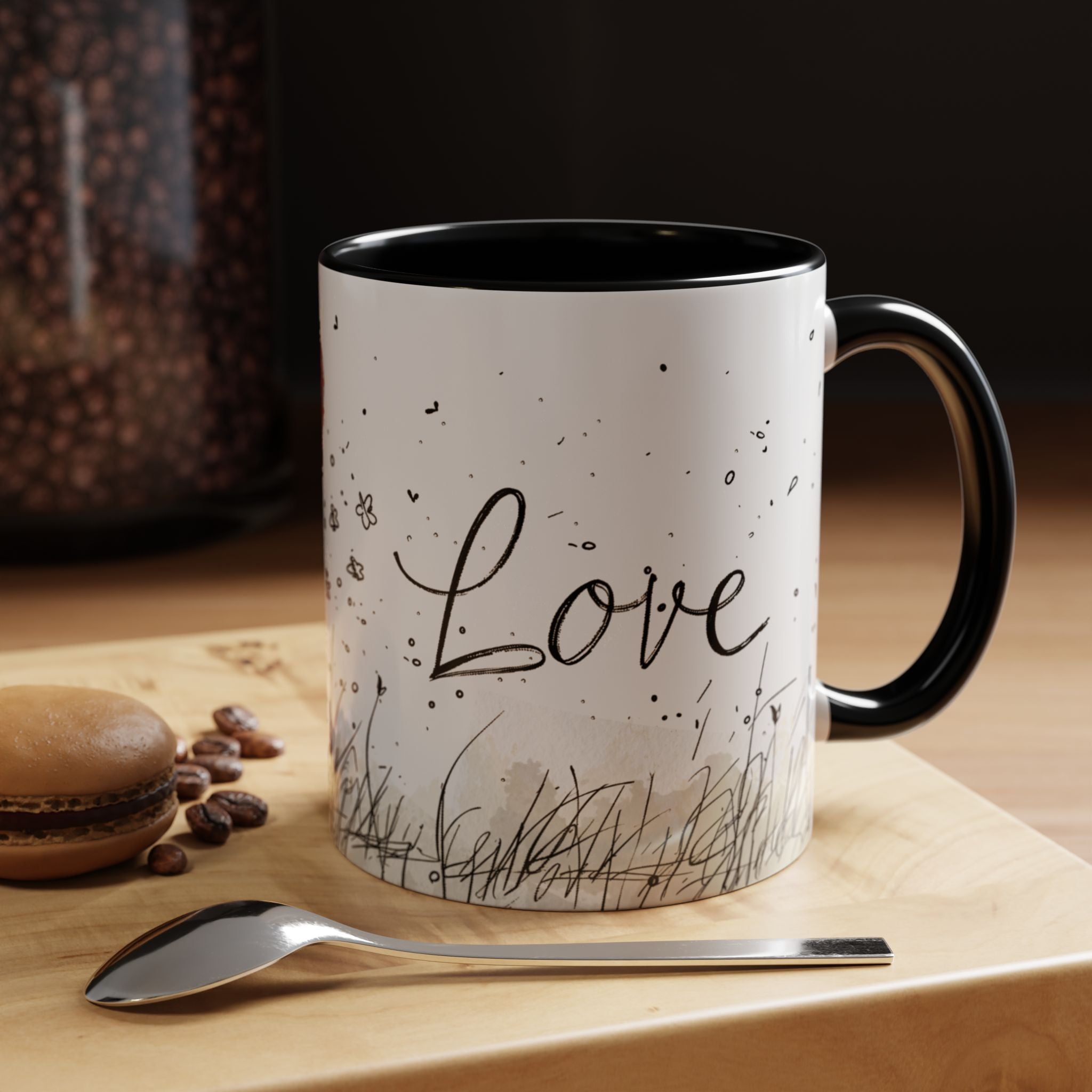 Love Heart Sketch Ceramic Coffee Mug | Gallory Hive