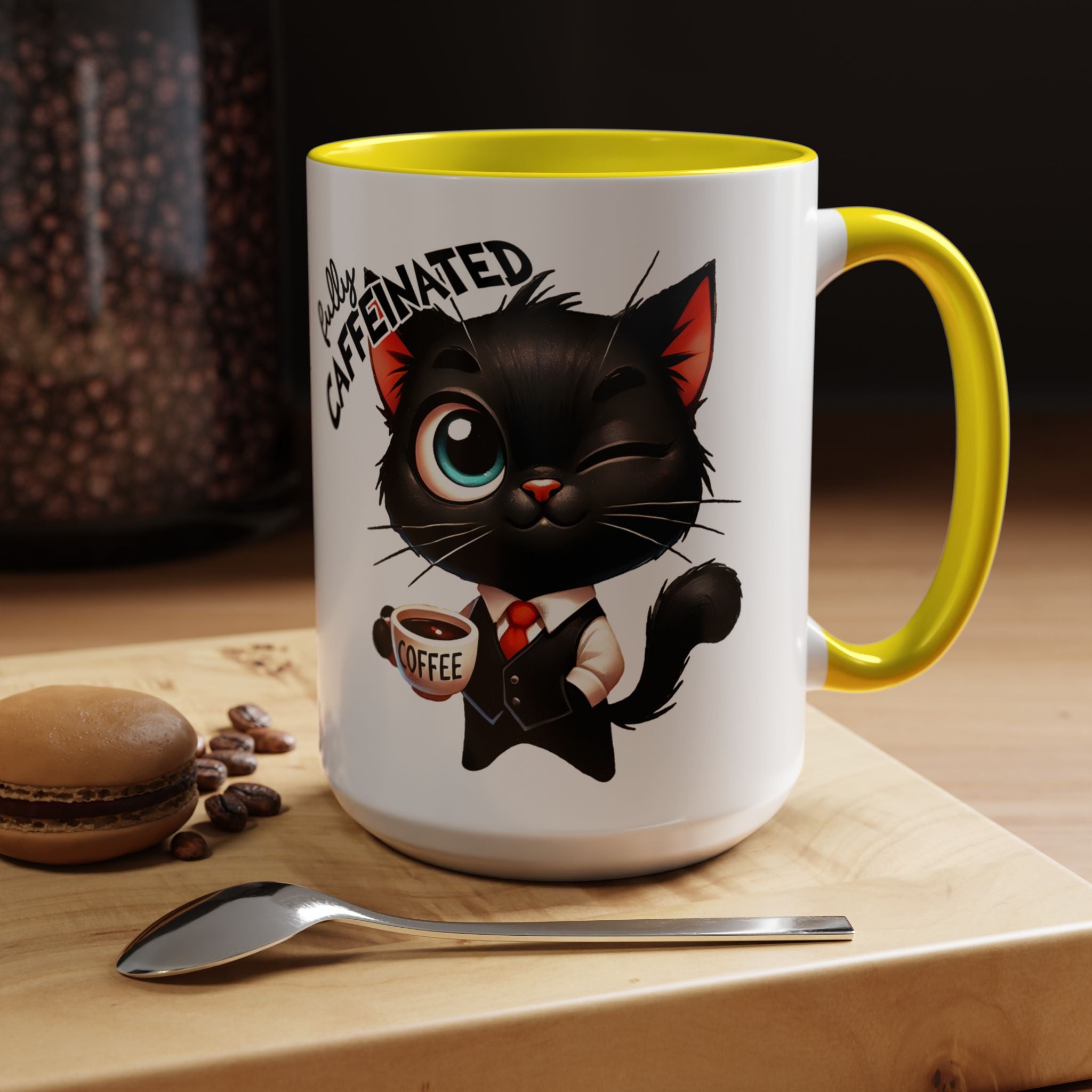 Cute Black Cat Accent Coffee Mug Gallory Hive