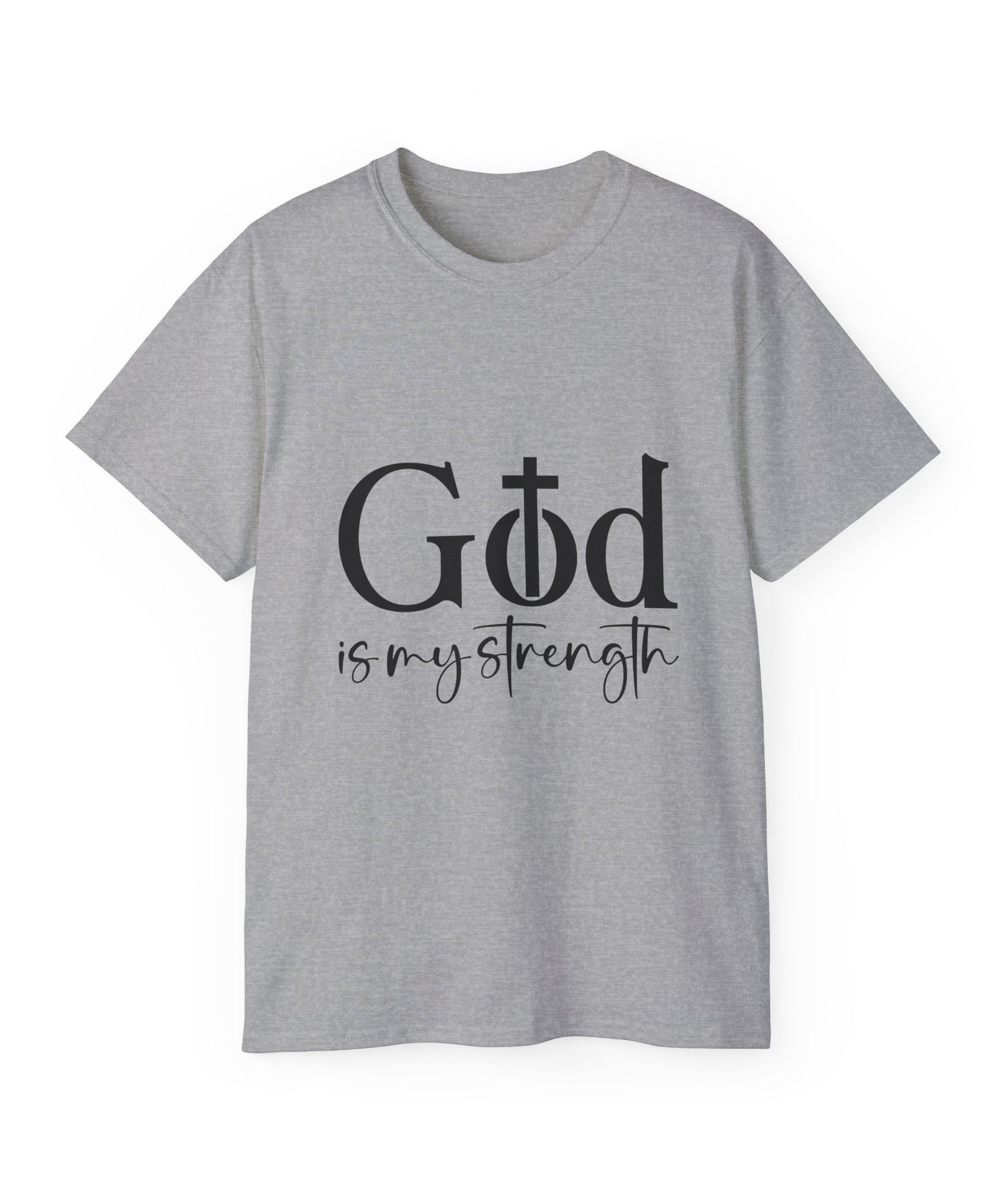 Unisex God is My Strength Tee - Inspirational Casual Wear, Christian T-Shirt, Motivational Gift, Faith-Based Apparel, Everyday Comfort - Gallory Hive