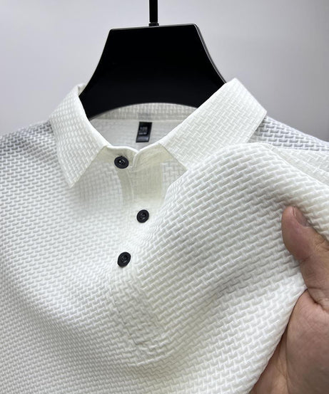 Men’s Textured Grey Polo Shirt – Modern Fit