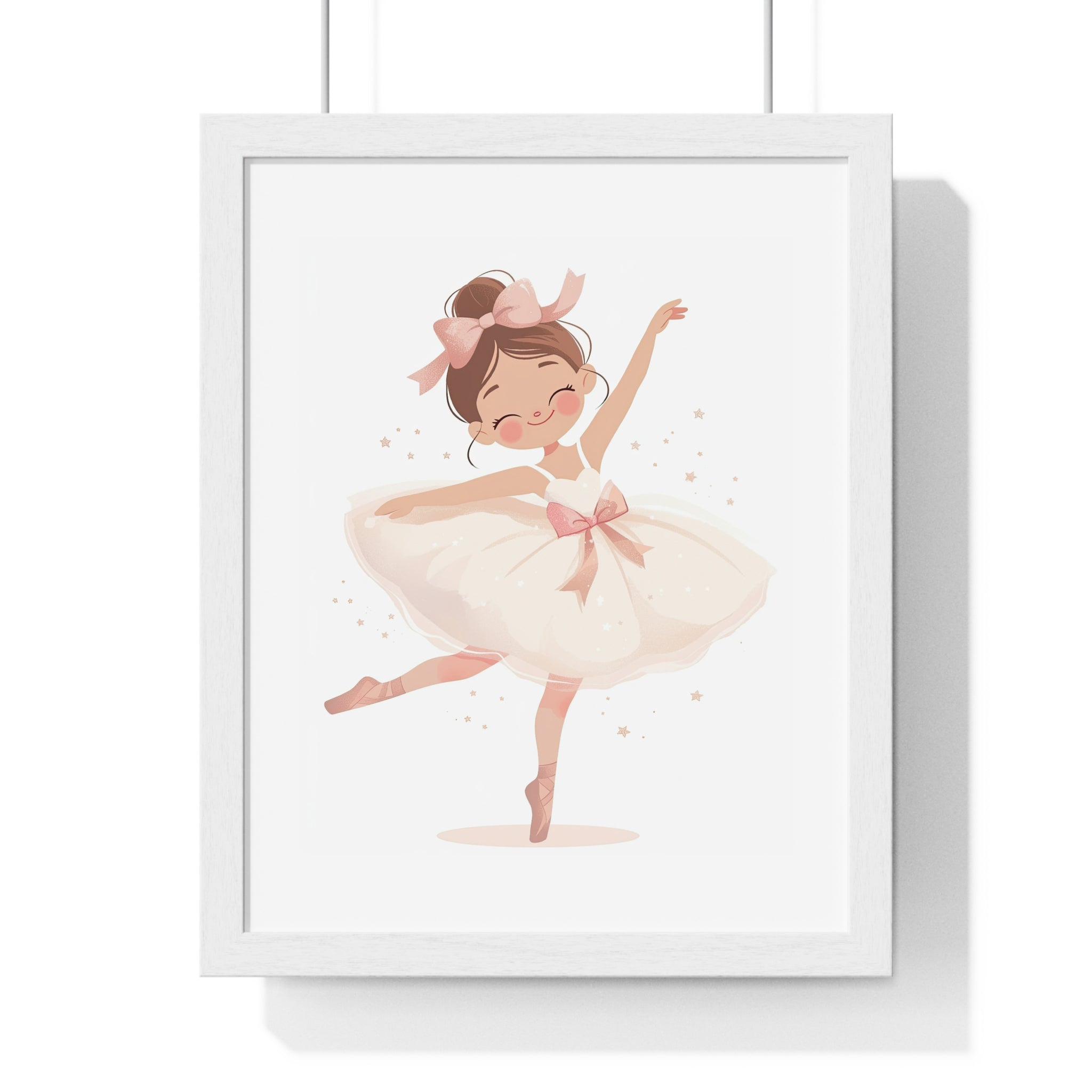 Whimsical Ballerina Wooden Wall Frame – Pink Bow & Sparkle Edition - Gallory Hive