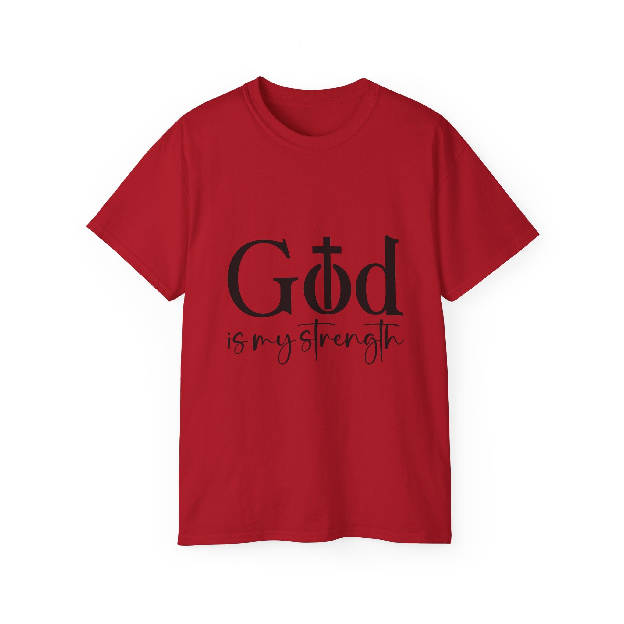 Unisex God is My Strength Tee - Inspirational Casual Wear, Christian T-Shirt, Motivational Gift, Faith-Based Apparel, Everyday Comfort