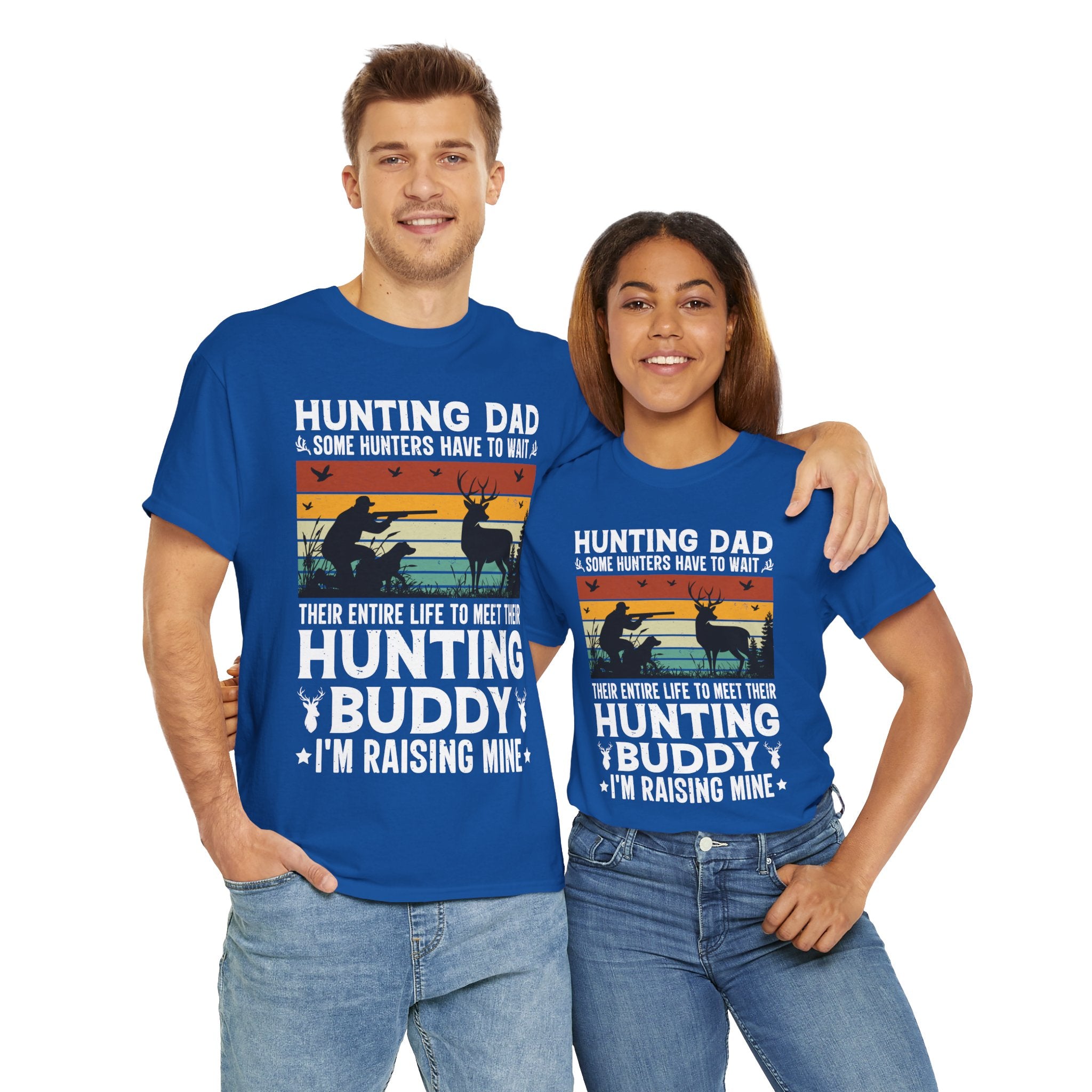 Retro Hunter Tee – Dog, Deer & Rifle Scene