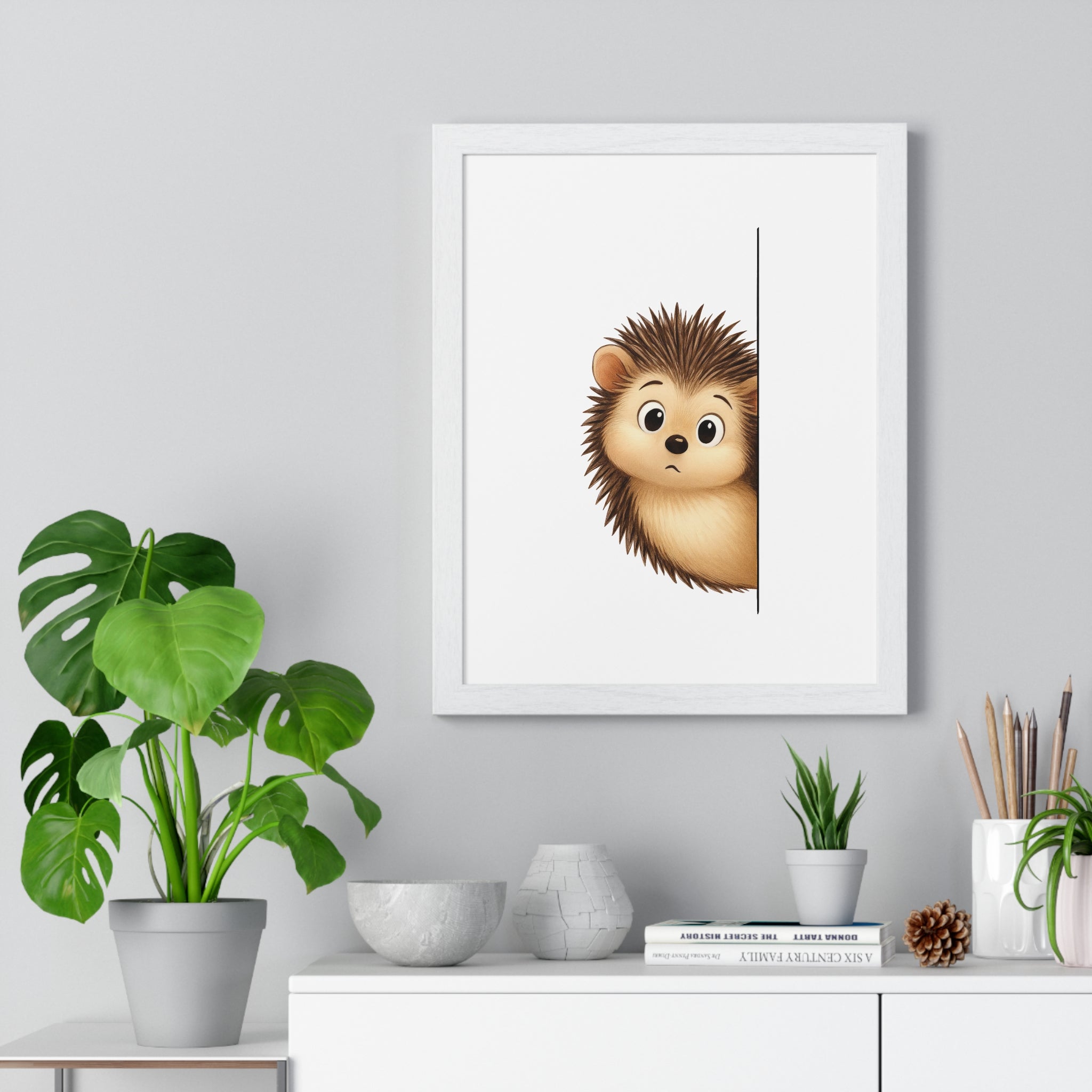 Adorable Hedgehog Wooden Frame Wall Décor | Gallory Hive