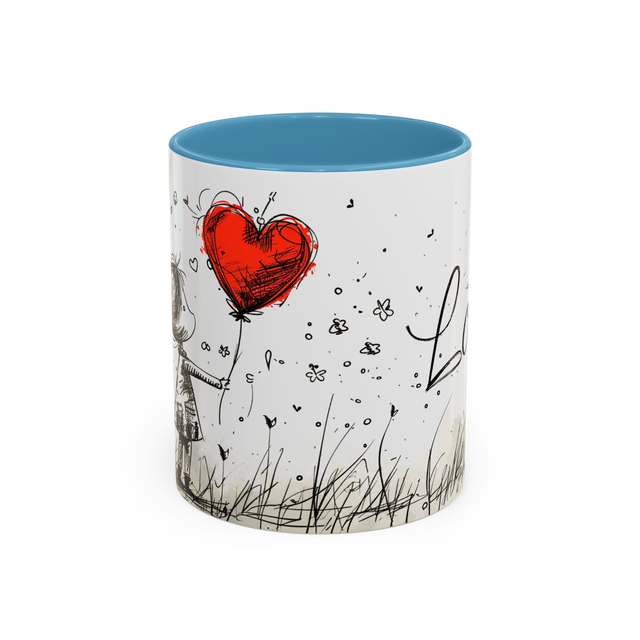 Love Heart Sketch Ceramic Coffee Mug | Gallory Hive
