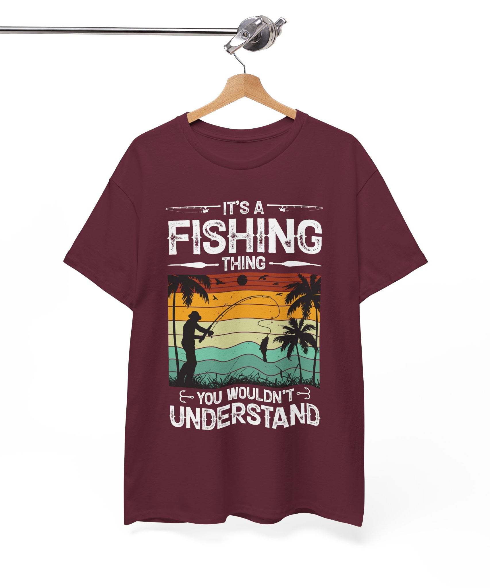 Funny Fishing Shirt – Vintage Sunset Design | Gallory Hive