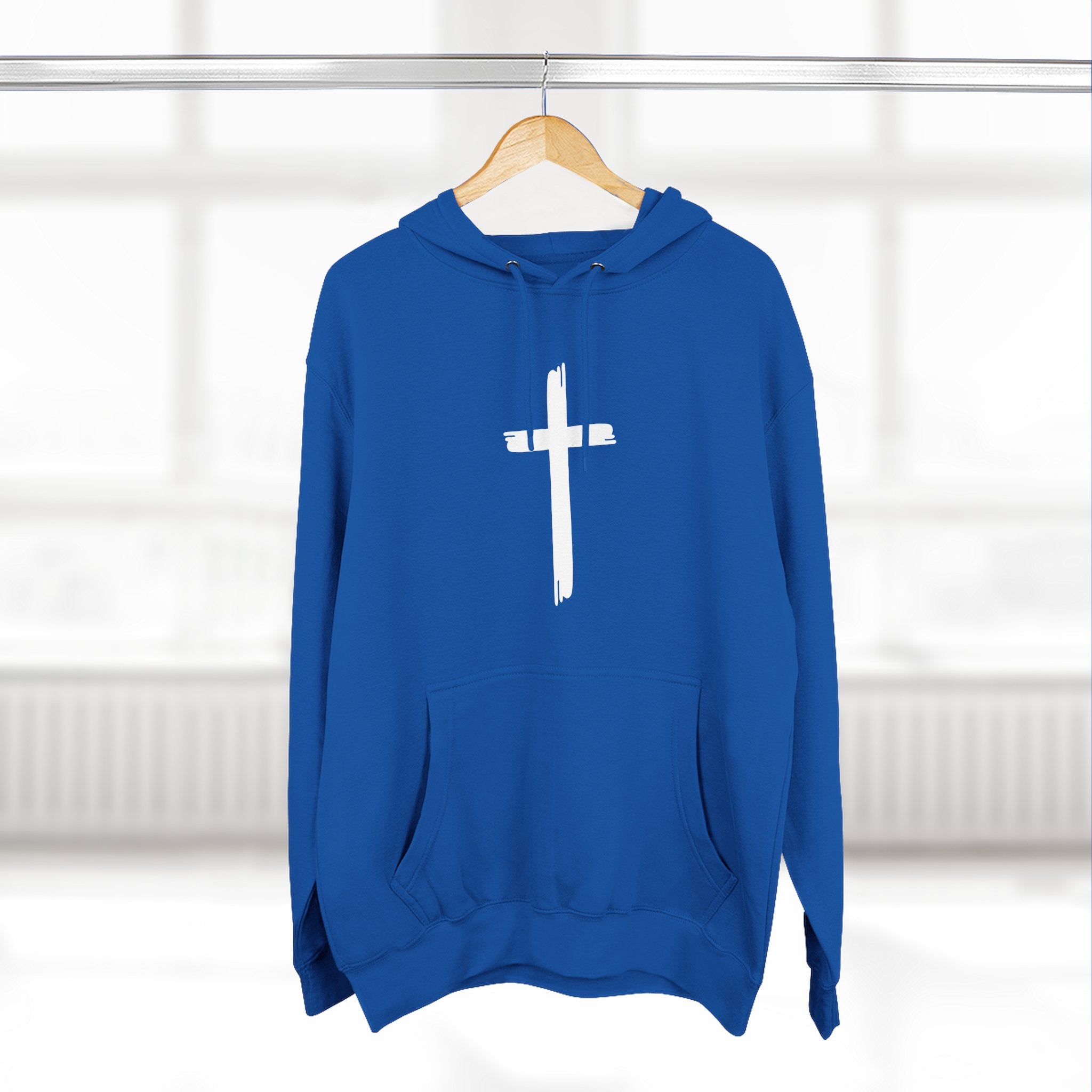 Faith-Inspired Fleece Hoodie, Comfortable Hoodie, Spiritual Gift, Cross Design, Inspirational Fashion, Cozy & Stylish