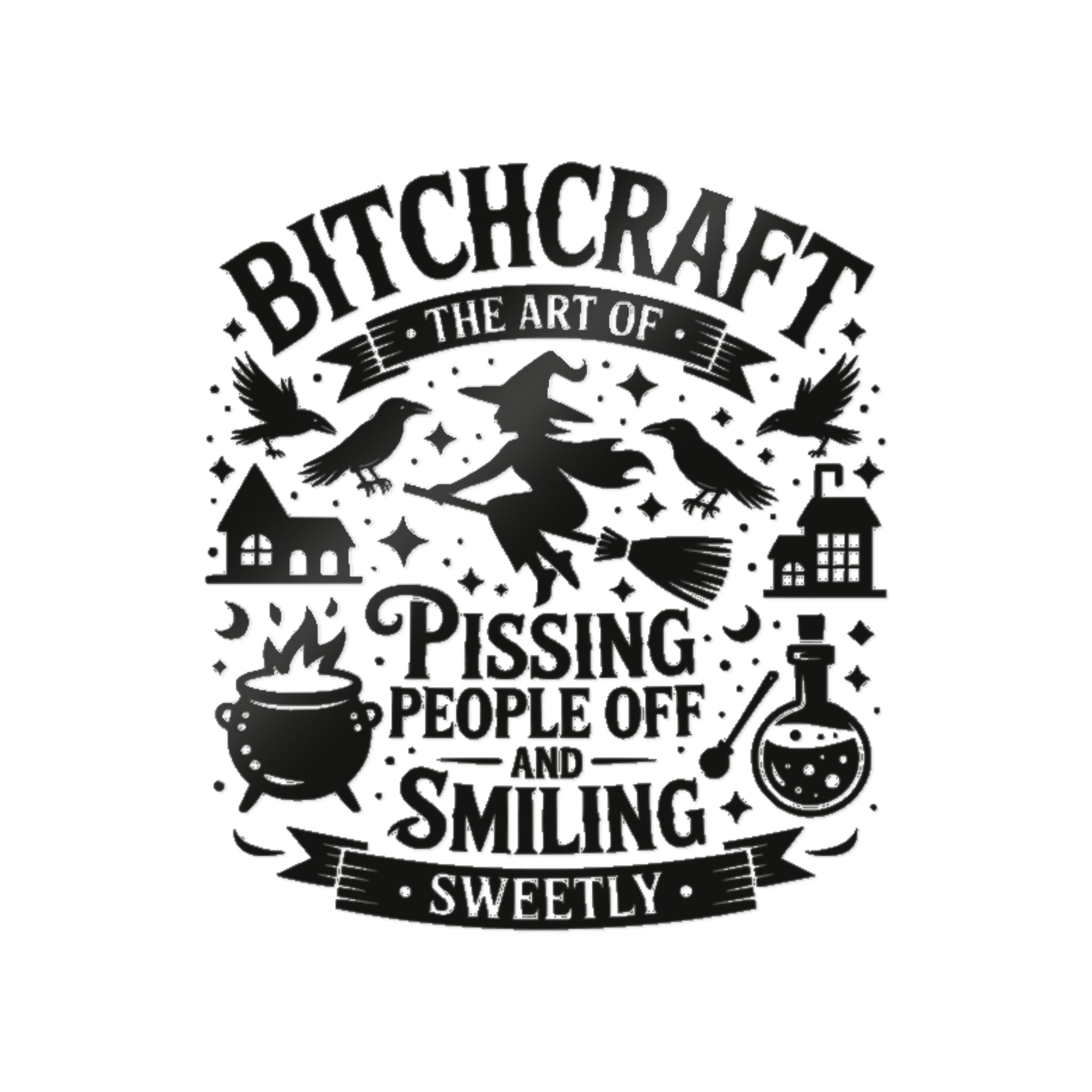 Die-Cut Stickers, Witchy Bitchcraft Decor - Halloween Gifts