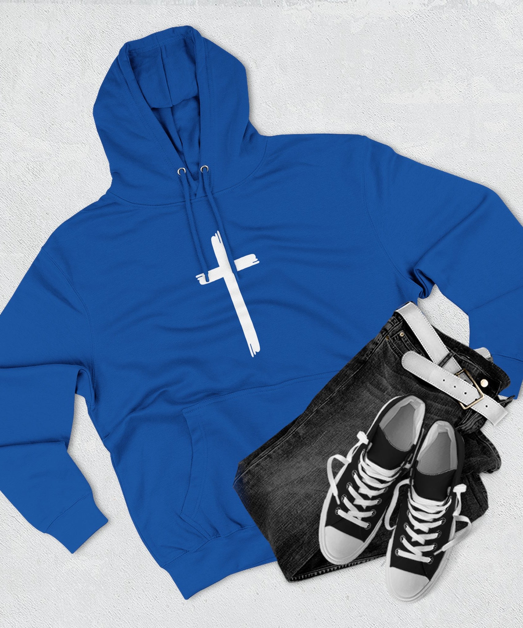 Faith-Inspired Fleece Hoodie, Comfortable Hoodie, Spiritual Gift, Cross Design, Inspirational Fashion, Cozy & Stylish - Gallory Hive