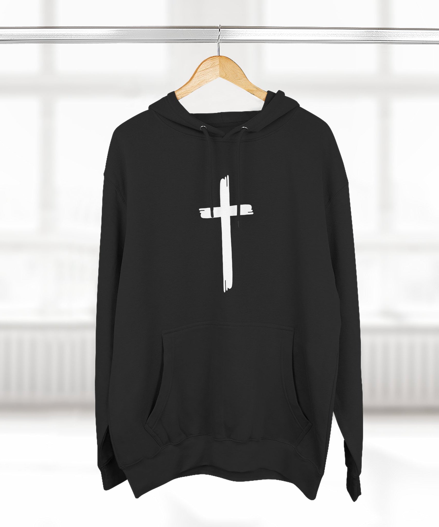 Faith-Inspired Fleece Hoodie, Comfortable Hoodie, Spiritual Gift, Cross Design, Inspirational Fashion, Cozy & Stylish - Gallory Hive