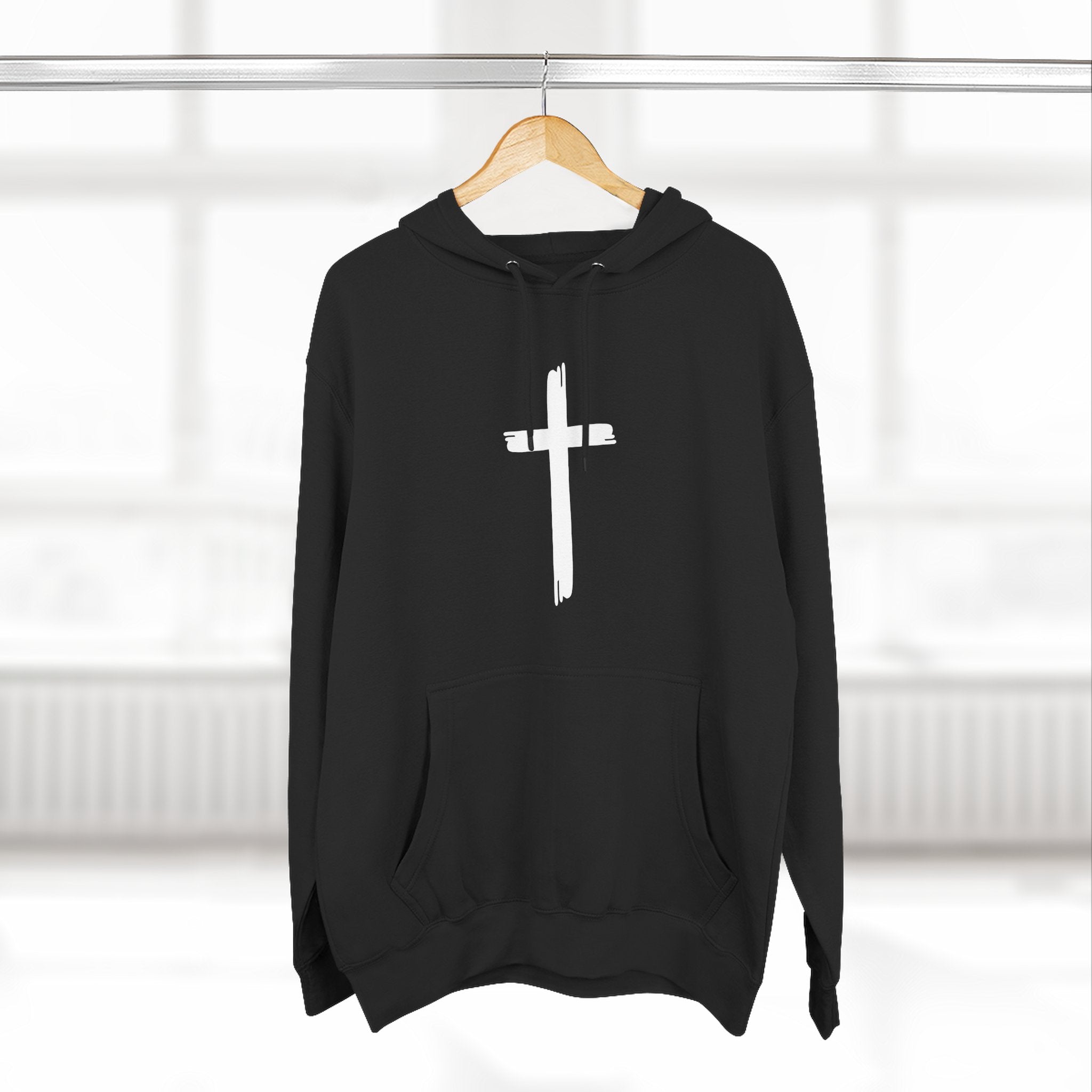 Faith-Inspired Fleece Hoodie, Comfortable Hoodie, Spiritual Gift, Cross Design, Inspirational Fashion, Cozy & Stylish