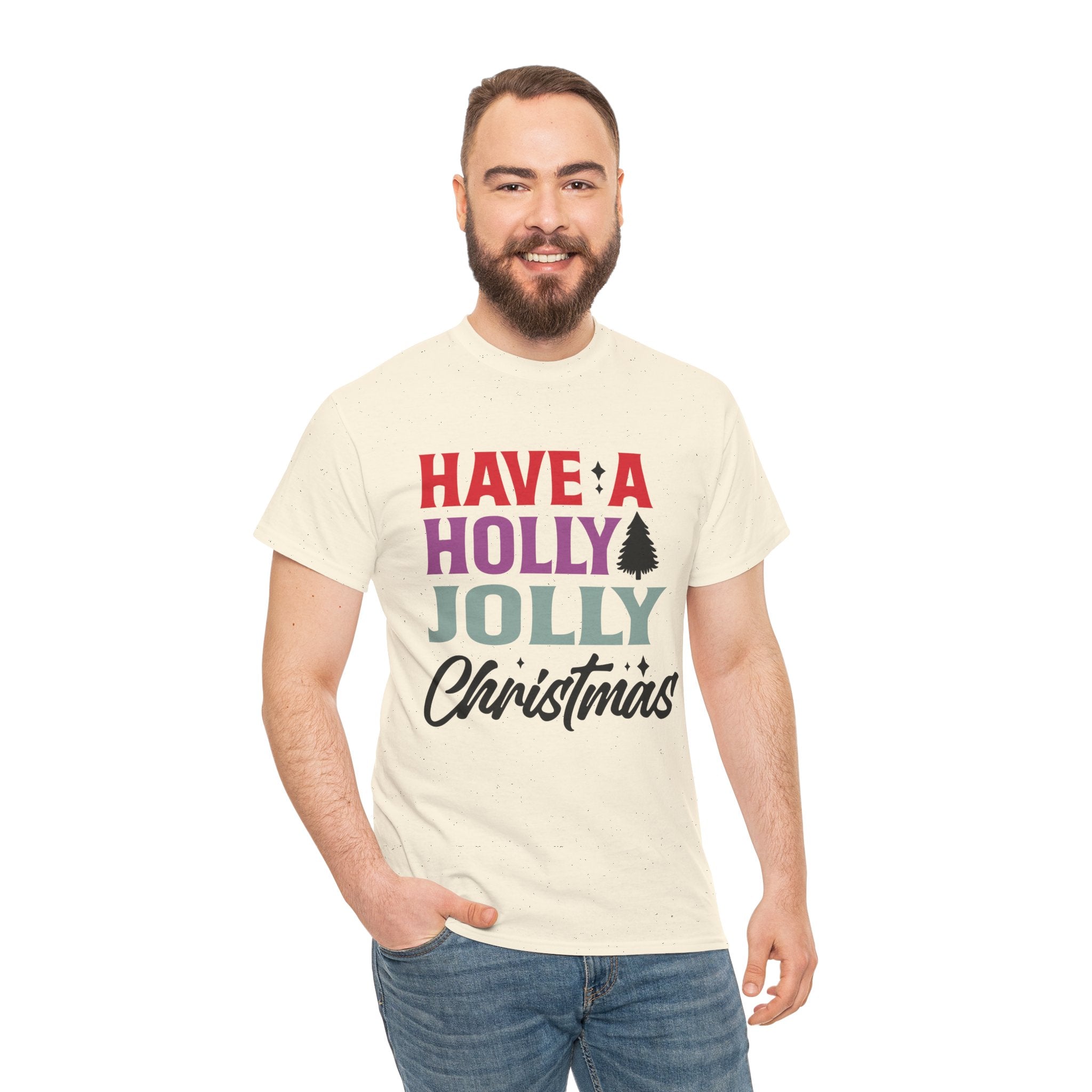 Festive Holly Jolly Christmas Graphic Tee | Gallory Hive