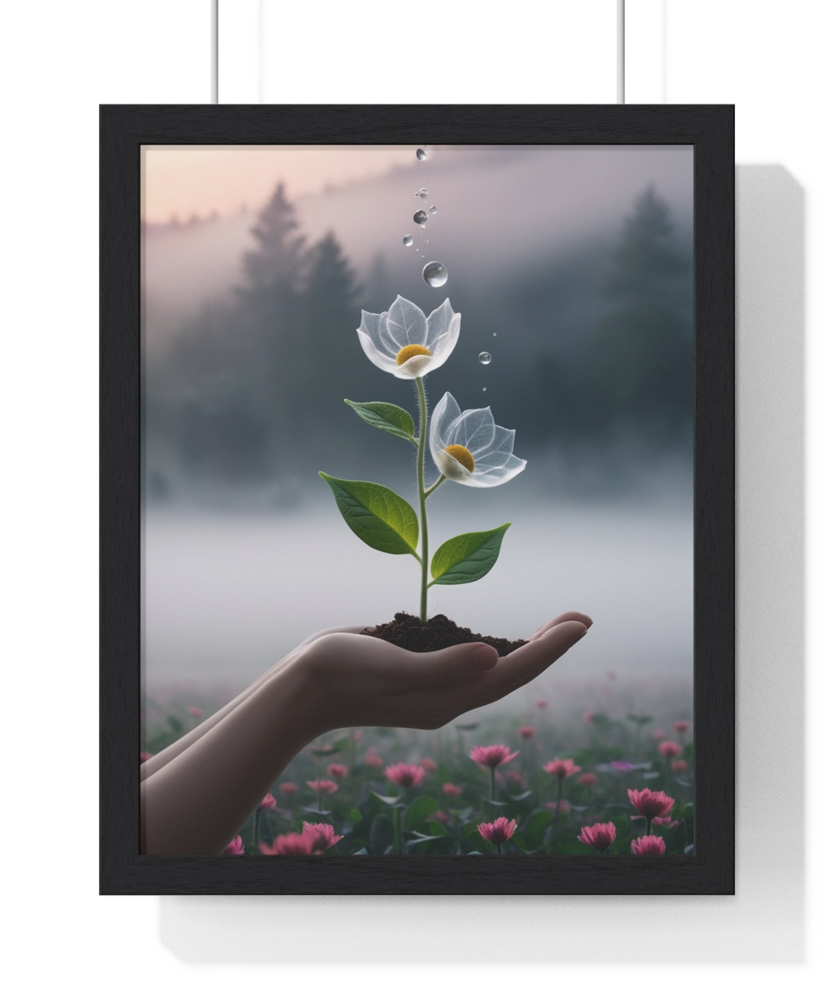 Vertical Framed Poster - Floral Growth Inspirational Wall Art, Botanical Decor, Nature Lovers Gift, Modern Aesthetic, Home Office Decoration - Gallory Hive