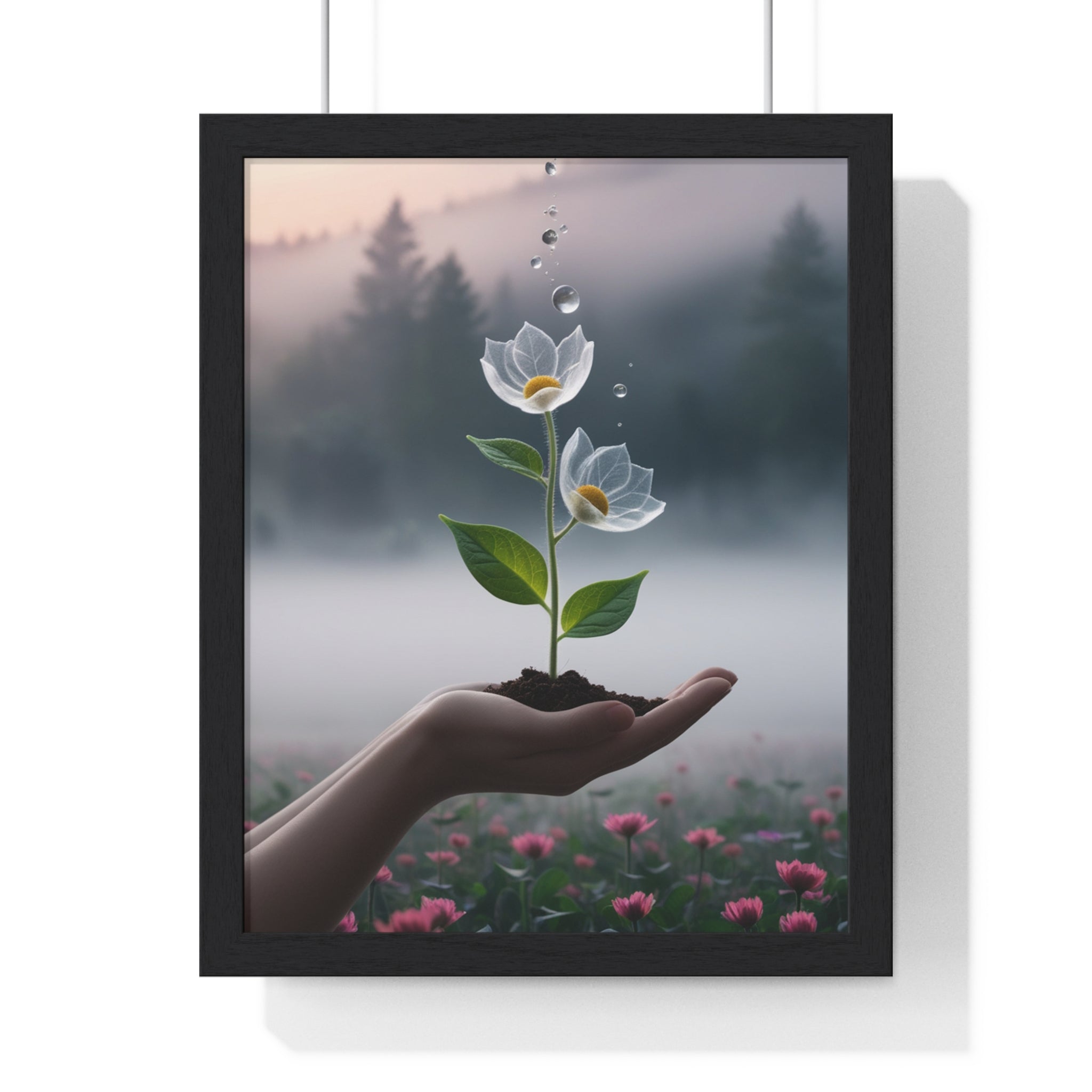Vertical Framed Poster - Floral Growth Inspirational Wall Art, Botanical Decor, Nature Lovers Gift, Modern Aesthetic, Home Office Decoration