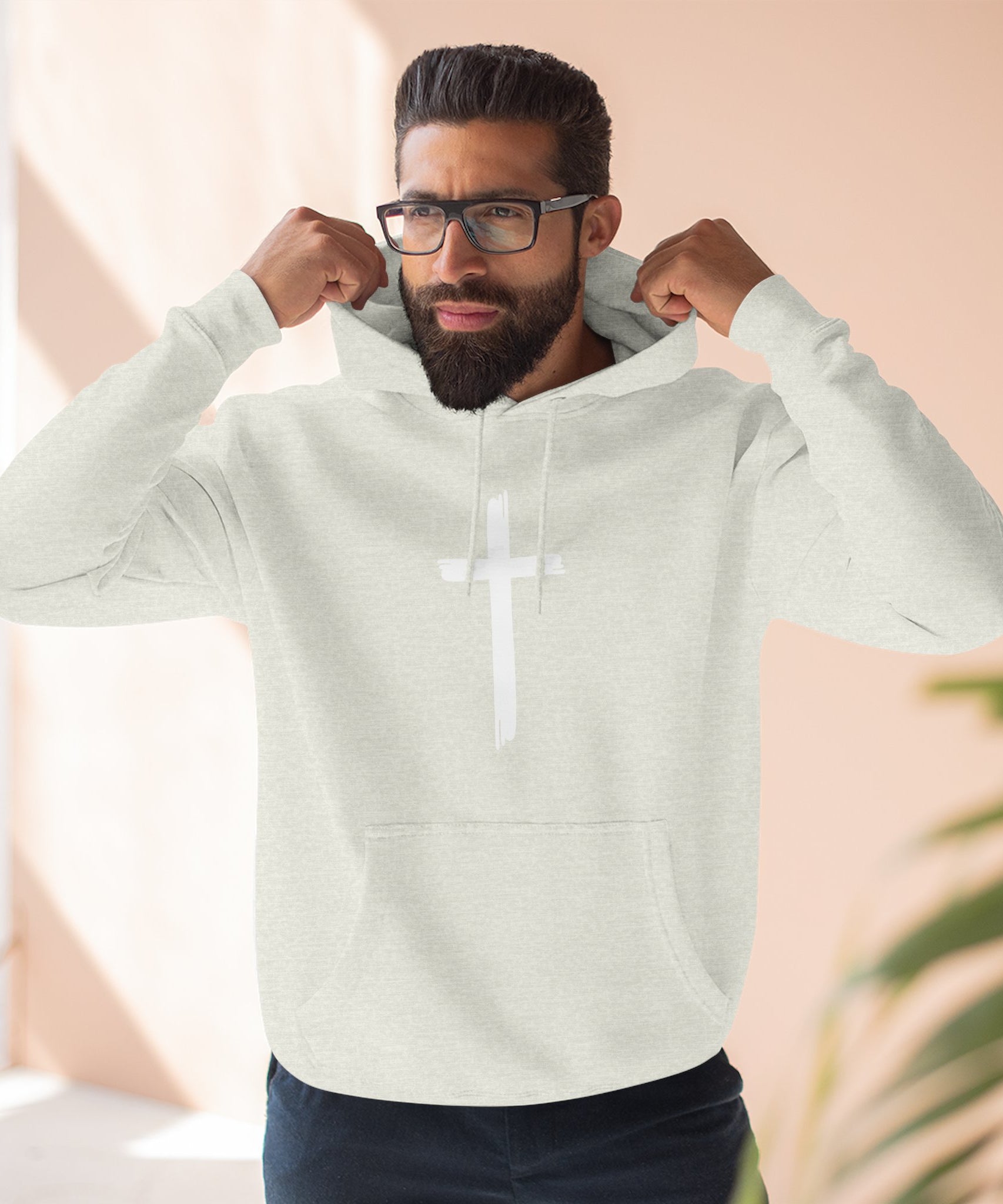 Faith-Inspired Fleece Hoodie, Comfortable Hoodie, Spiritual Gift, Cross Design, Inspirational Fashion, Cozy & Stylish - Gallory Hive