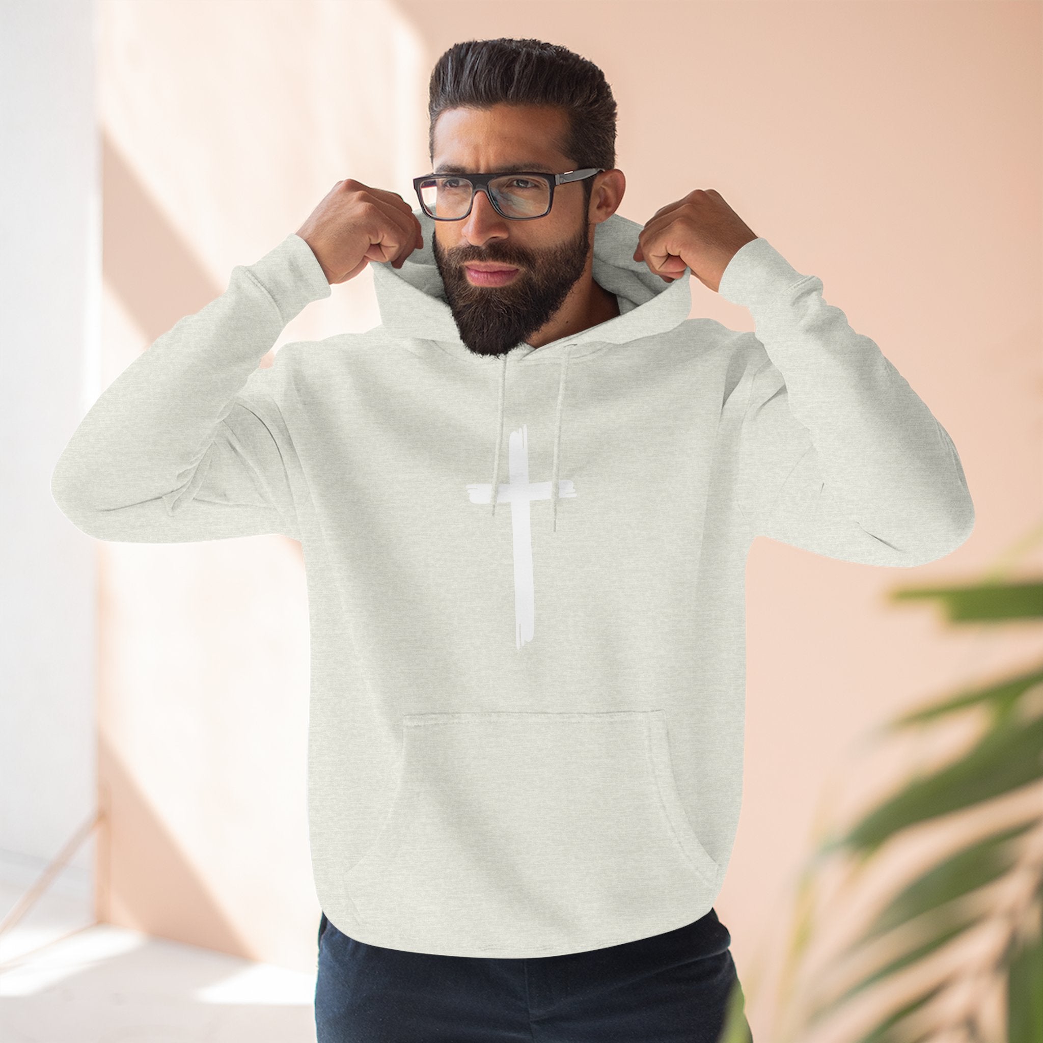Faith-Inspired Fleece Hoodie, Comfortable Hoodie, Spiritual Gift, Cross Design, Inspirational Fashion, Cozy & Stylish