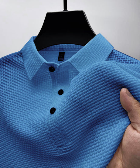 Men’s Textured Grey Polo Shirt – Modern Fit