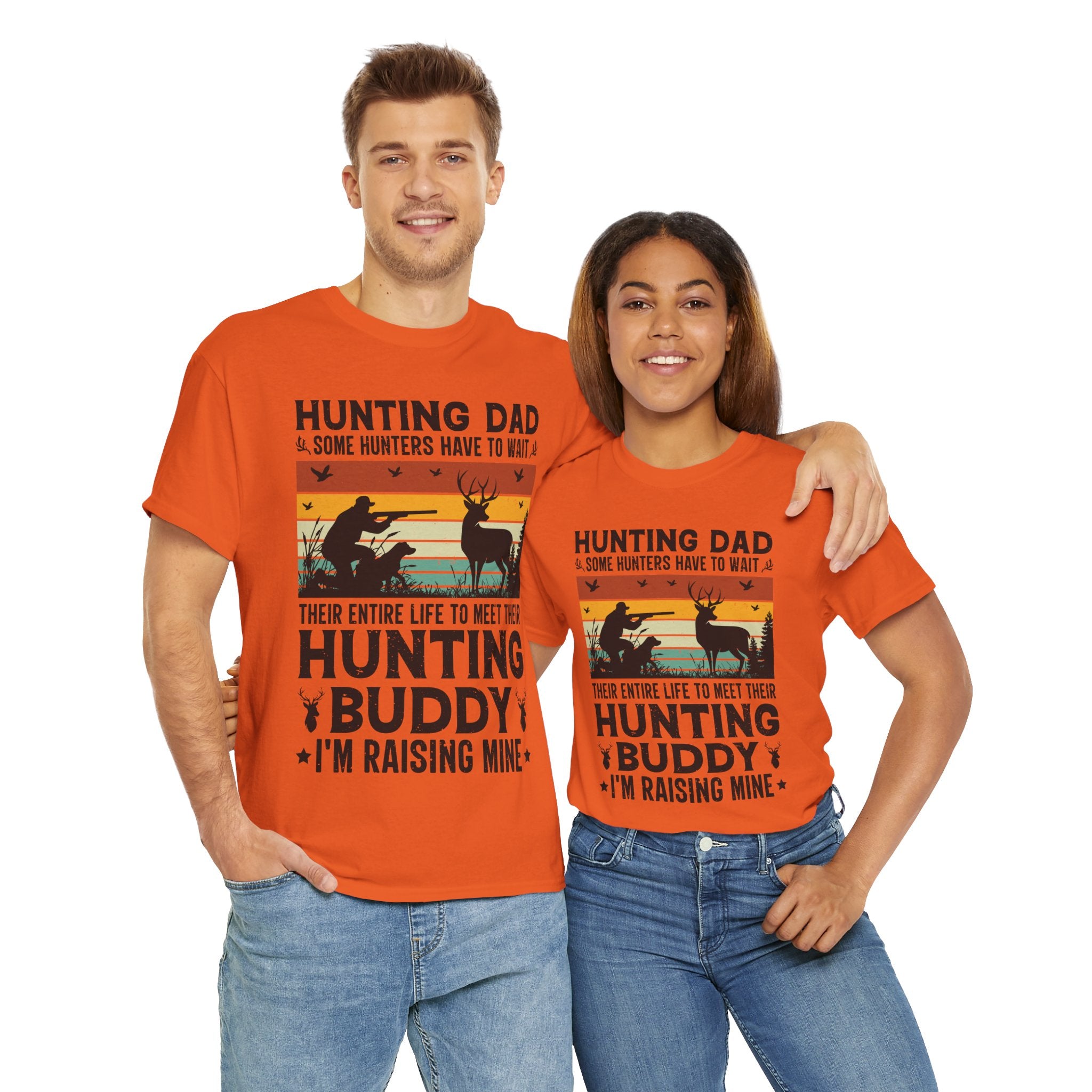 Retro Hunter Tee – Dog, Deer & Rifle Scene