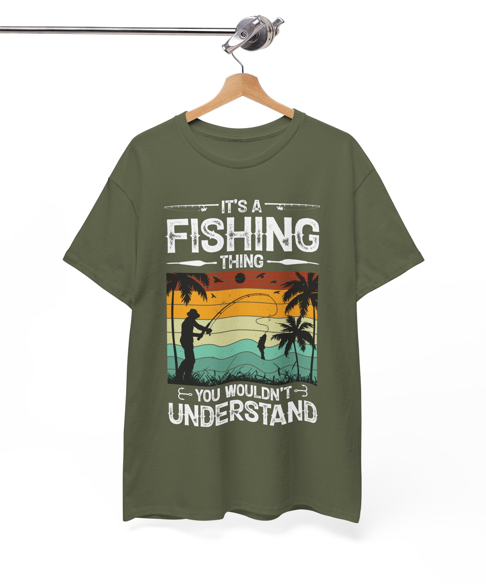 Funny Fishing Shirt – Vintage Sunset Design | Gallory Hive