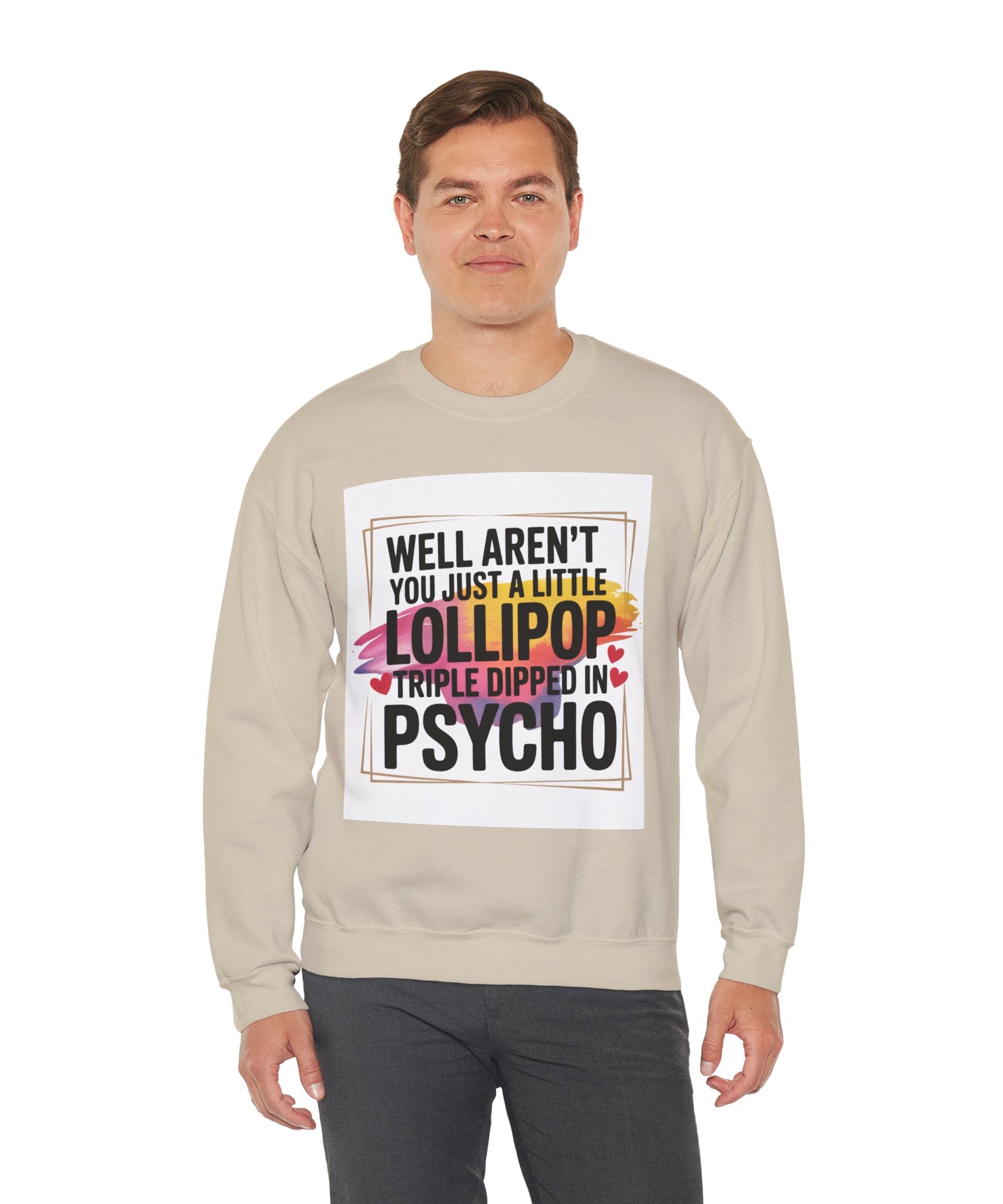 Psycho Lollipop Sweatshirt | Fun Casual Crewneck, Gift for Friends, Humor Apparel, Everyday Wear, Unique Fashion - Gallory Hive