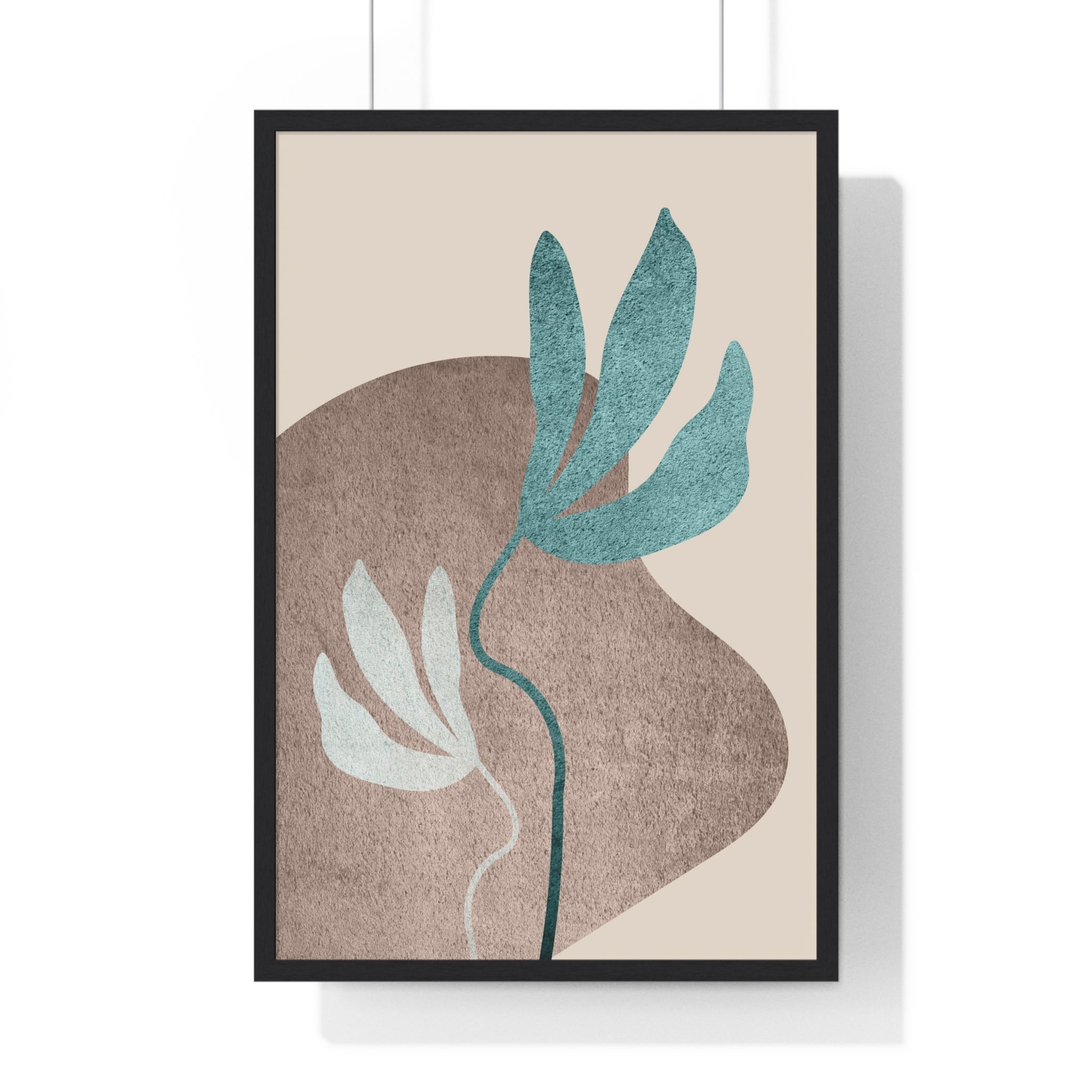 Elegant Abstract Botanical Leaf Art on Premium Wooden Frames – Museum-Quality Matte Posters
