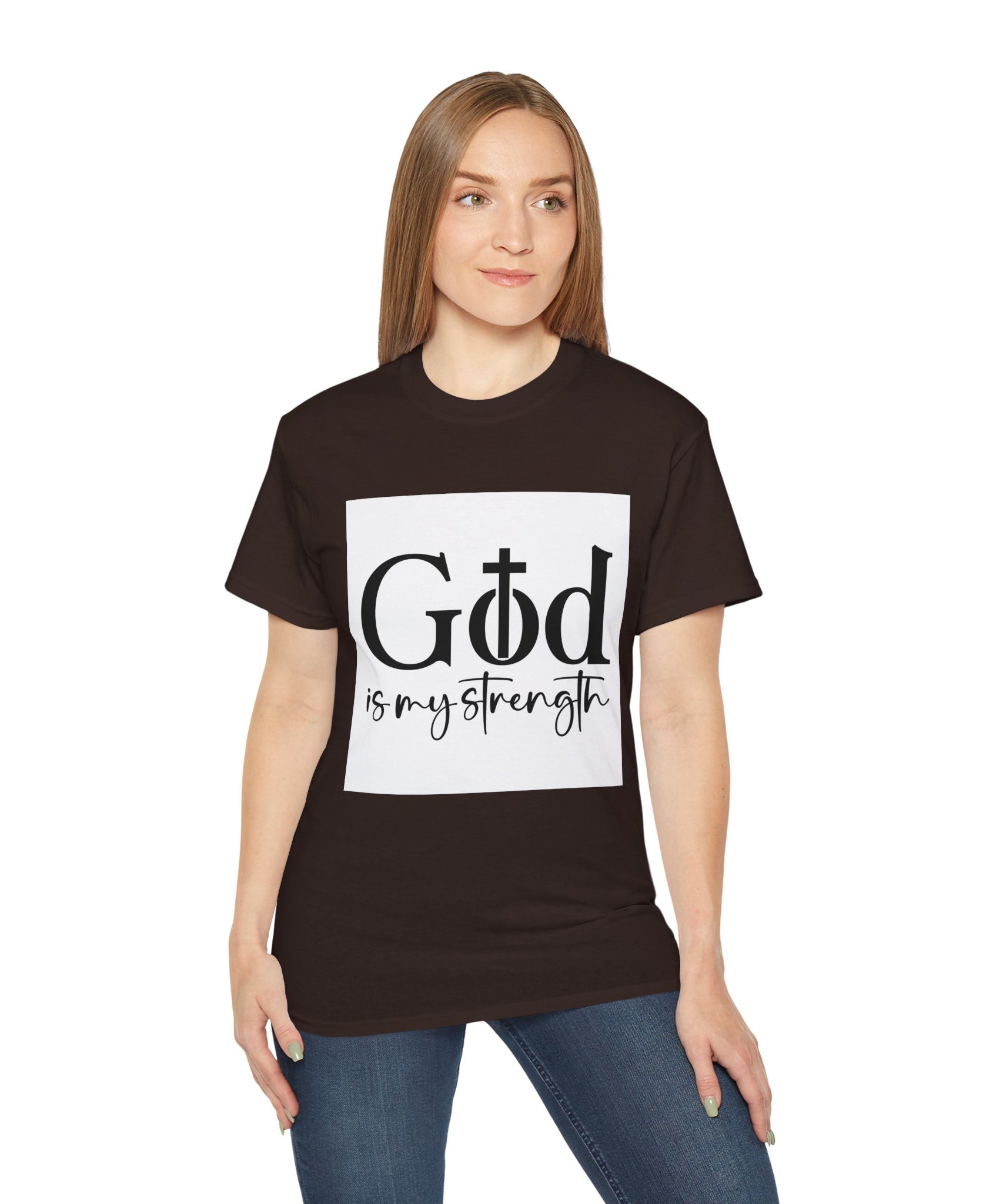 Unisex God is My Strength Tee - Inspirational Casual Wear, Christian T-Shirt, Motivational Gift, Faith-Based Apparel, Everyday Comfort - Gallory Hive