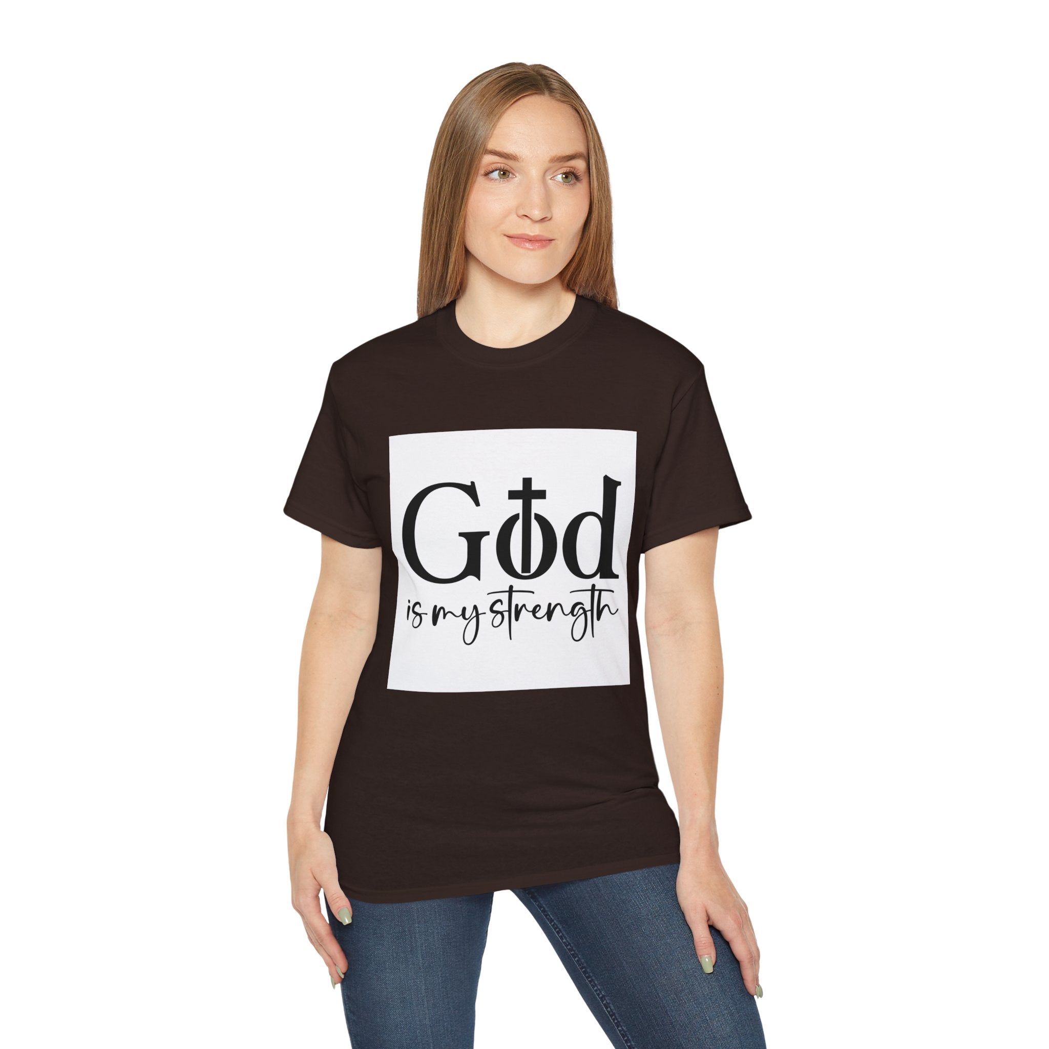 Unisex God is My Strength Tee - Inspirational Casual Wear, Christian T-Shirt, Motivational Gift, Faith-Based Apparel, Everyday Comfort
