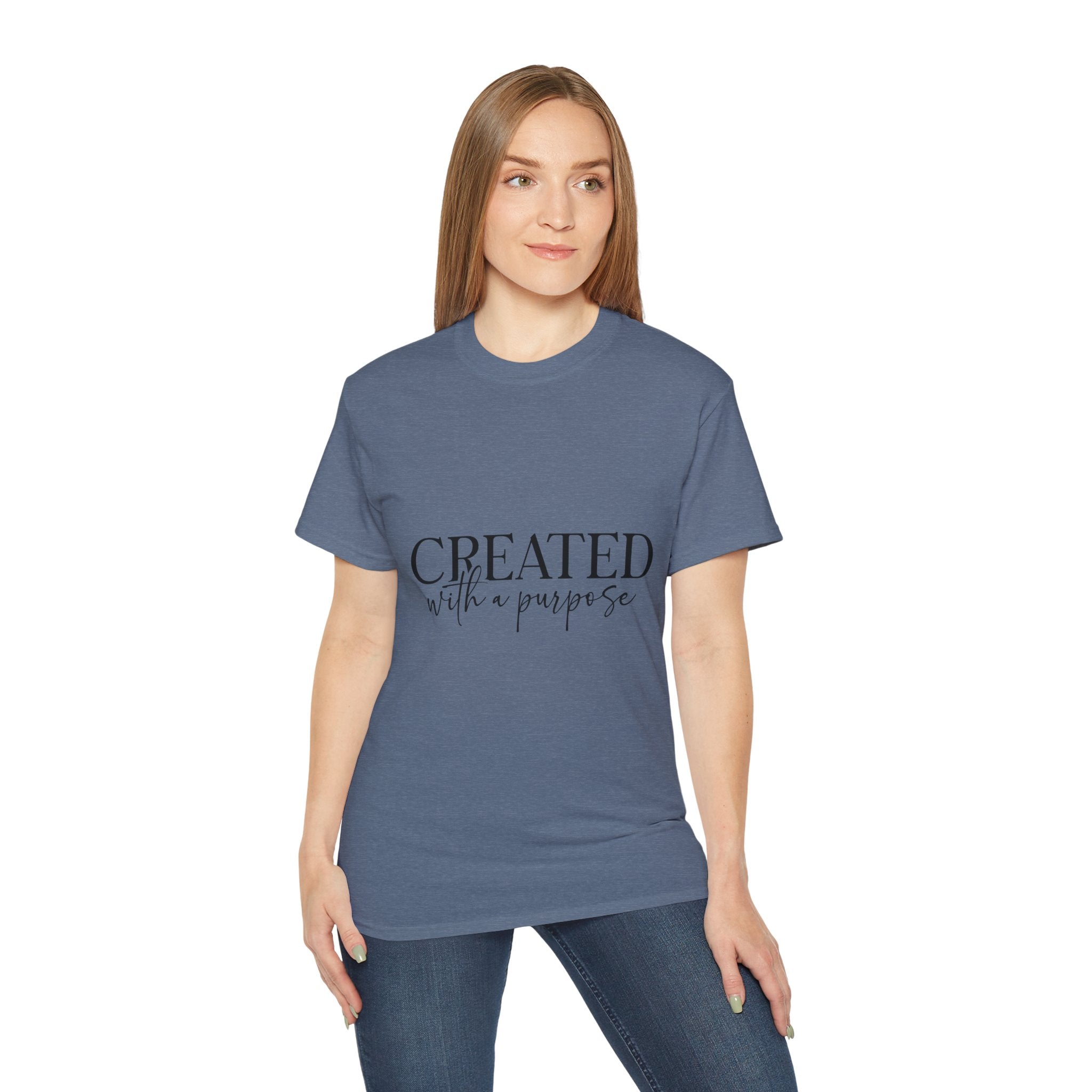 Unisex Created with a Purpose Tee - Inspirational Casual Wear, Christian T-Shirt, Motivational Gift, Faith-Based Apparel, Everyday Comfort