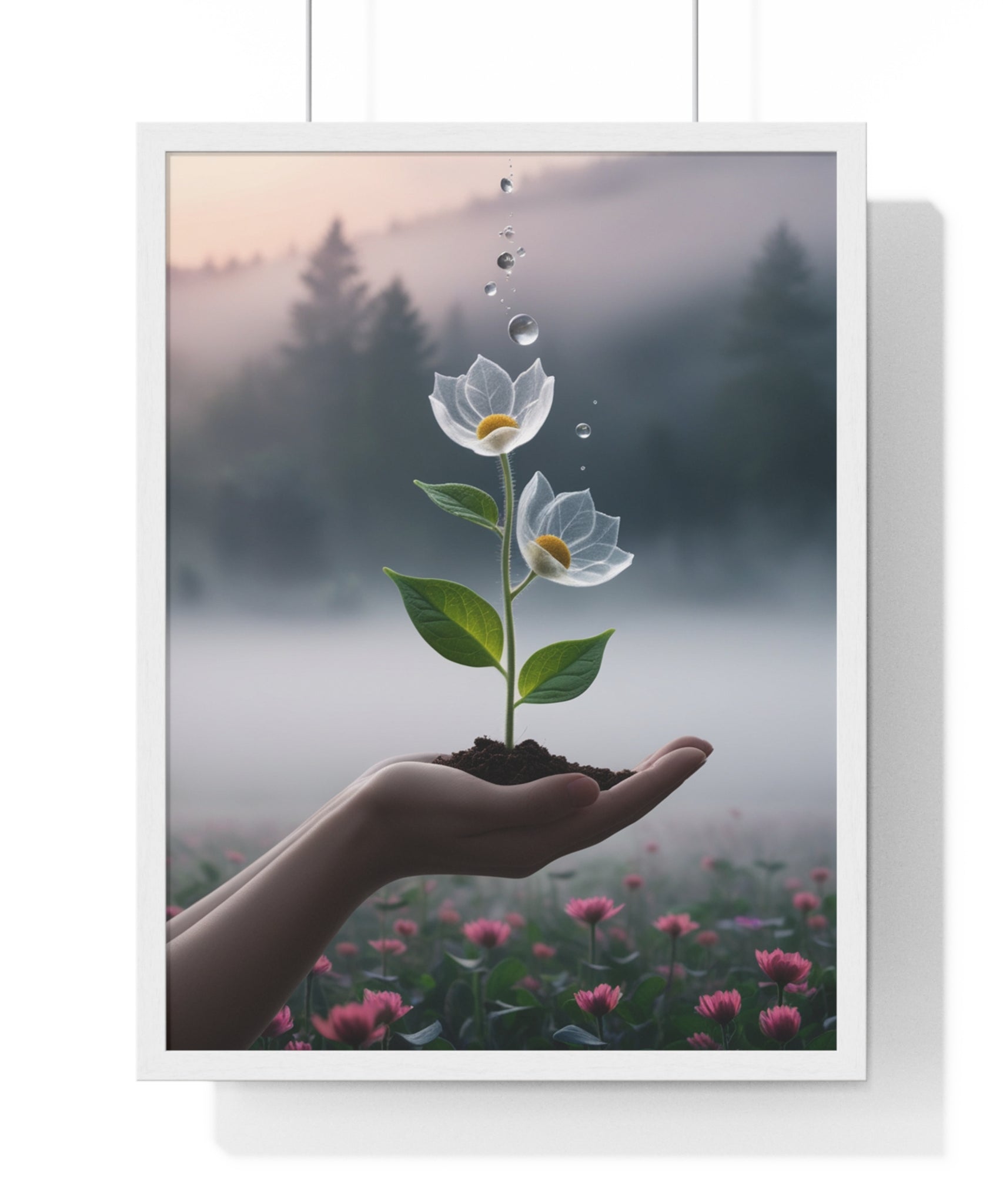 Vertical Framed Poster - Floral Growth Inspirational Wall Art, Botanical Decor, Nature Lovers Gift, Modern Aesthetic, Home Office Decoration - Gallory Hive