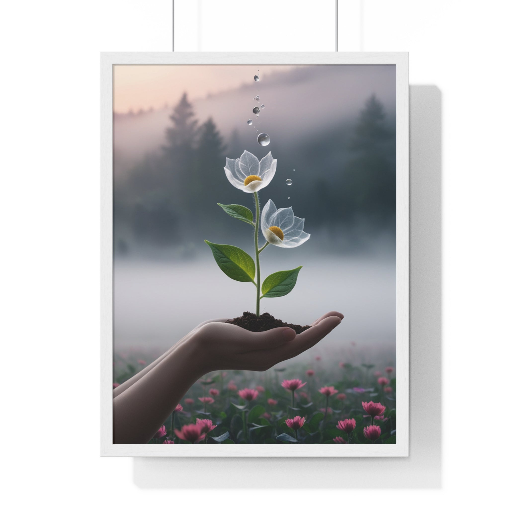 Vertical Framed Poster - Floral Growth Inspirational Wall Art, Botanical Decor, Nature Lovers Gift, Modern Aesthetic, Home Office Decoration - Gallory Hive