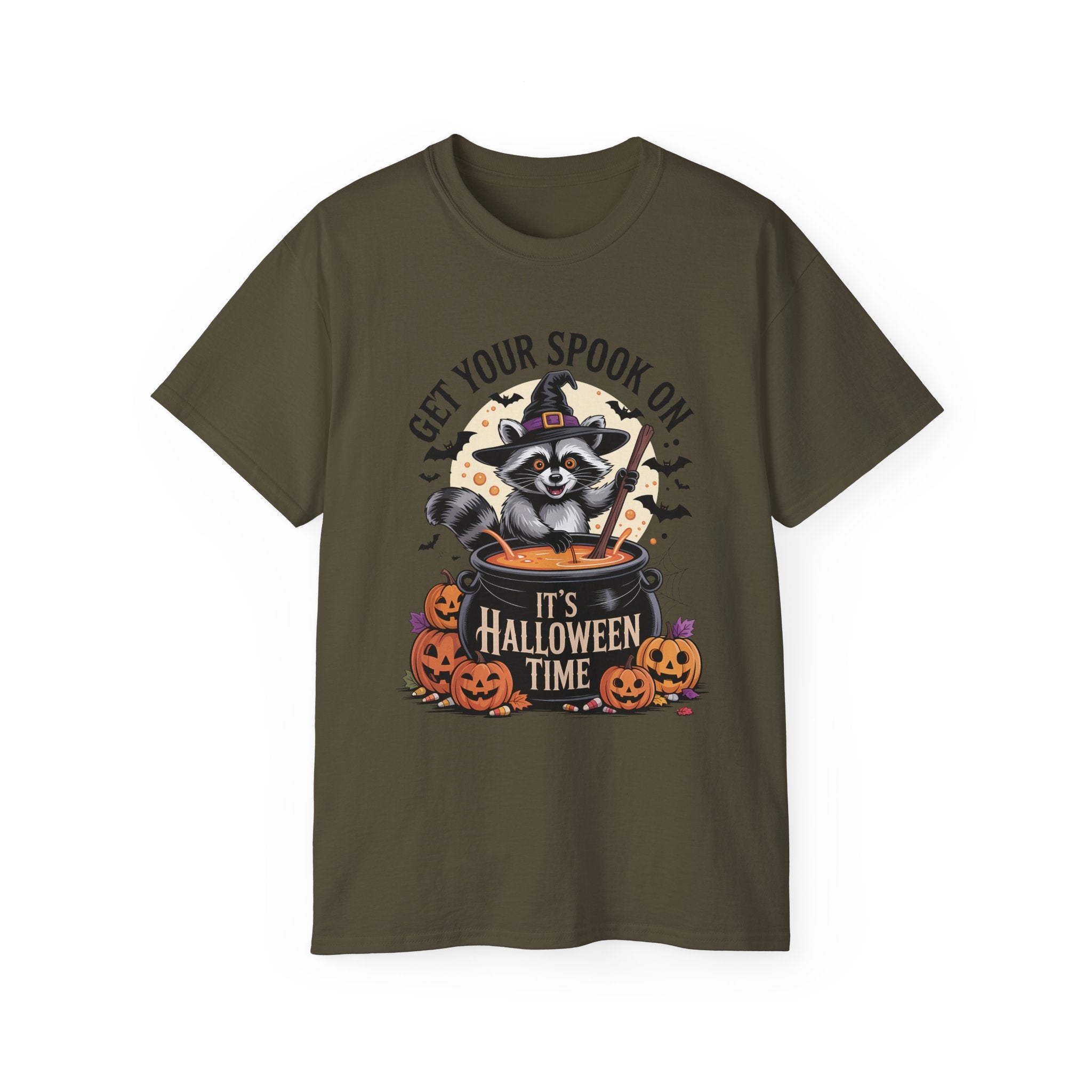Halloween Raccoon Tee - Spook On Witch Design | Gallory Hive