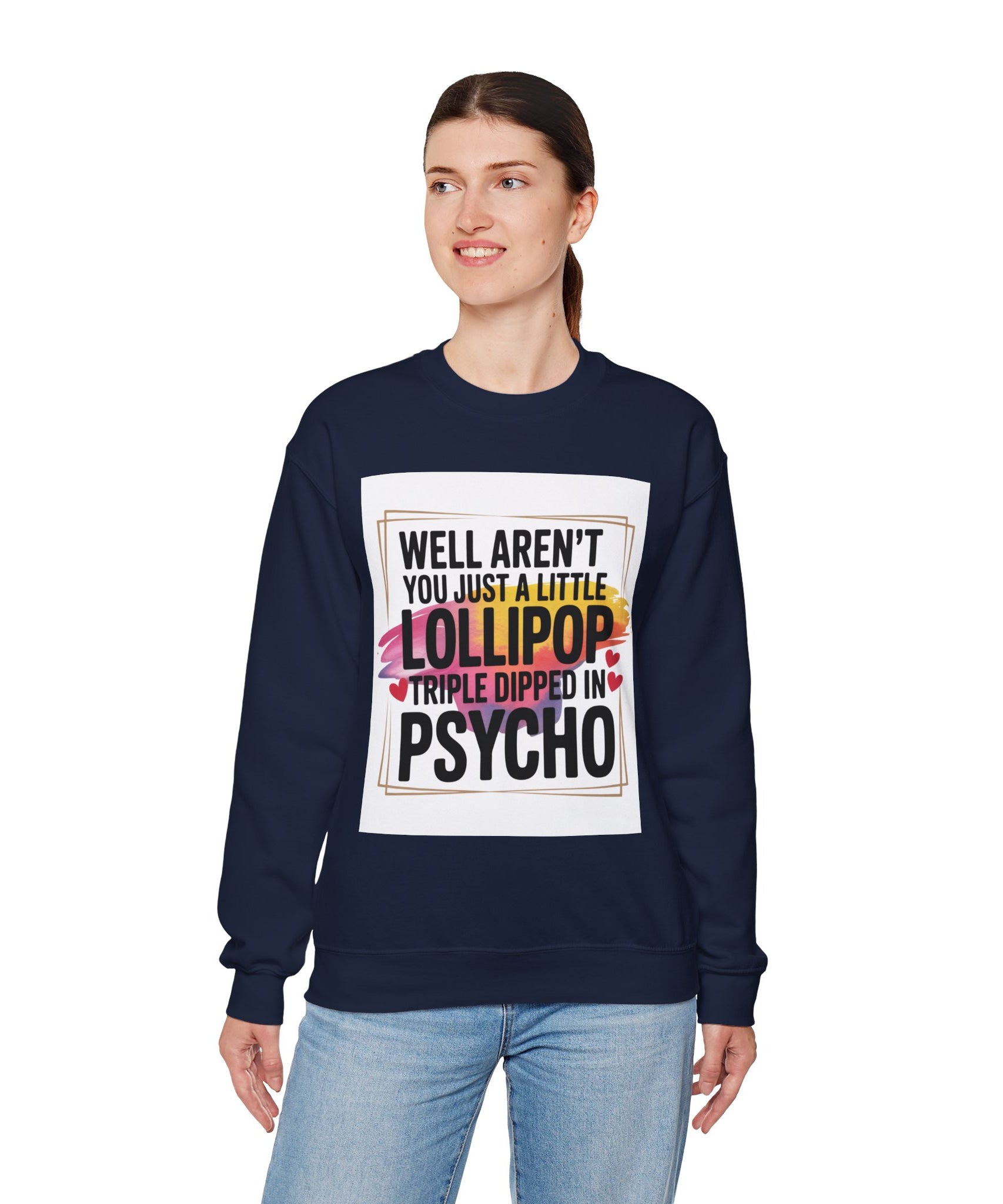 Psycho Lollipop Sweatshirt | Fun Casual Crewneck, Gift for Friends, Humor Apparel, Everyday Wear, Unique Fashion - Gallory Hive