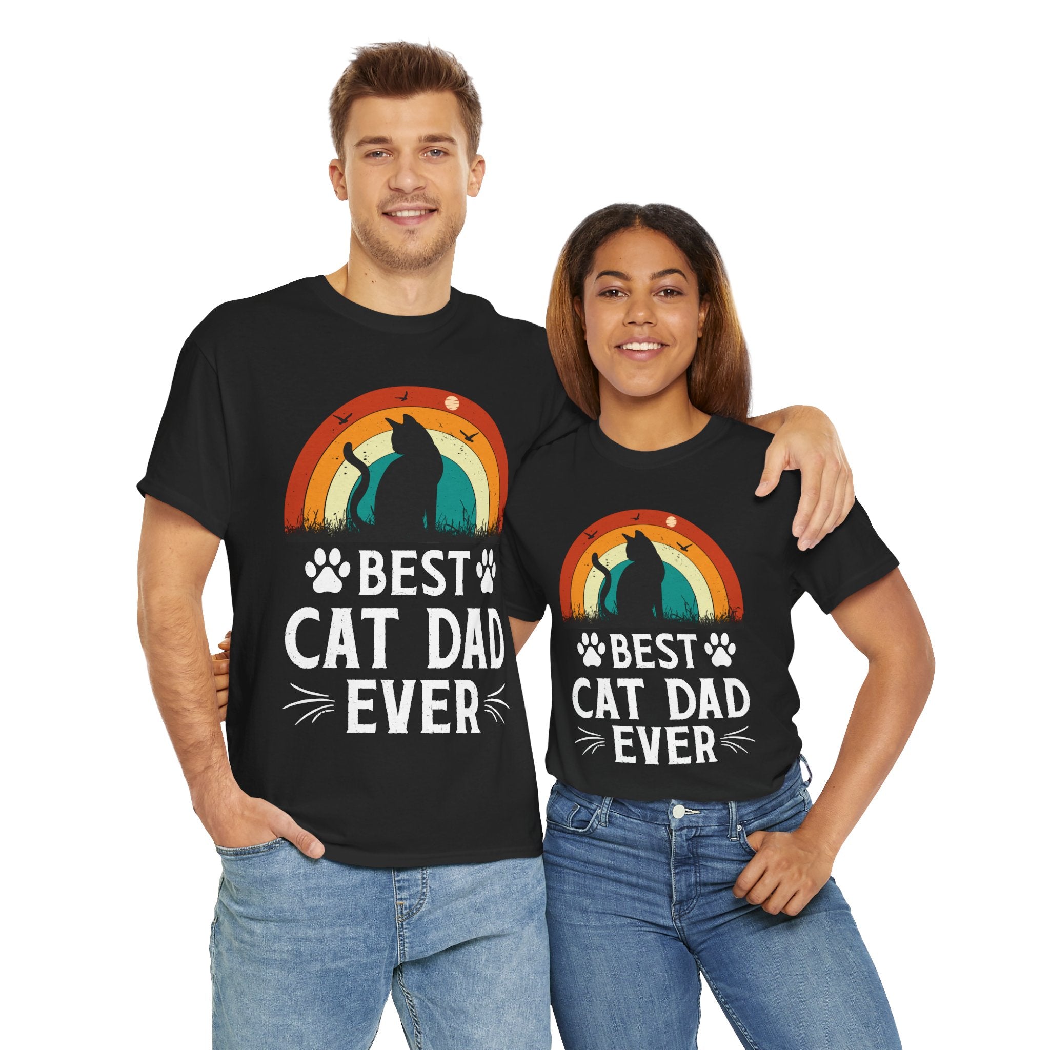 Best Cat Dad Ever T-Shirt Retro