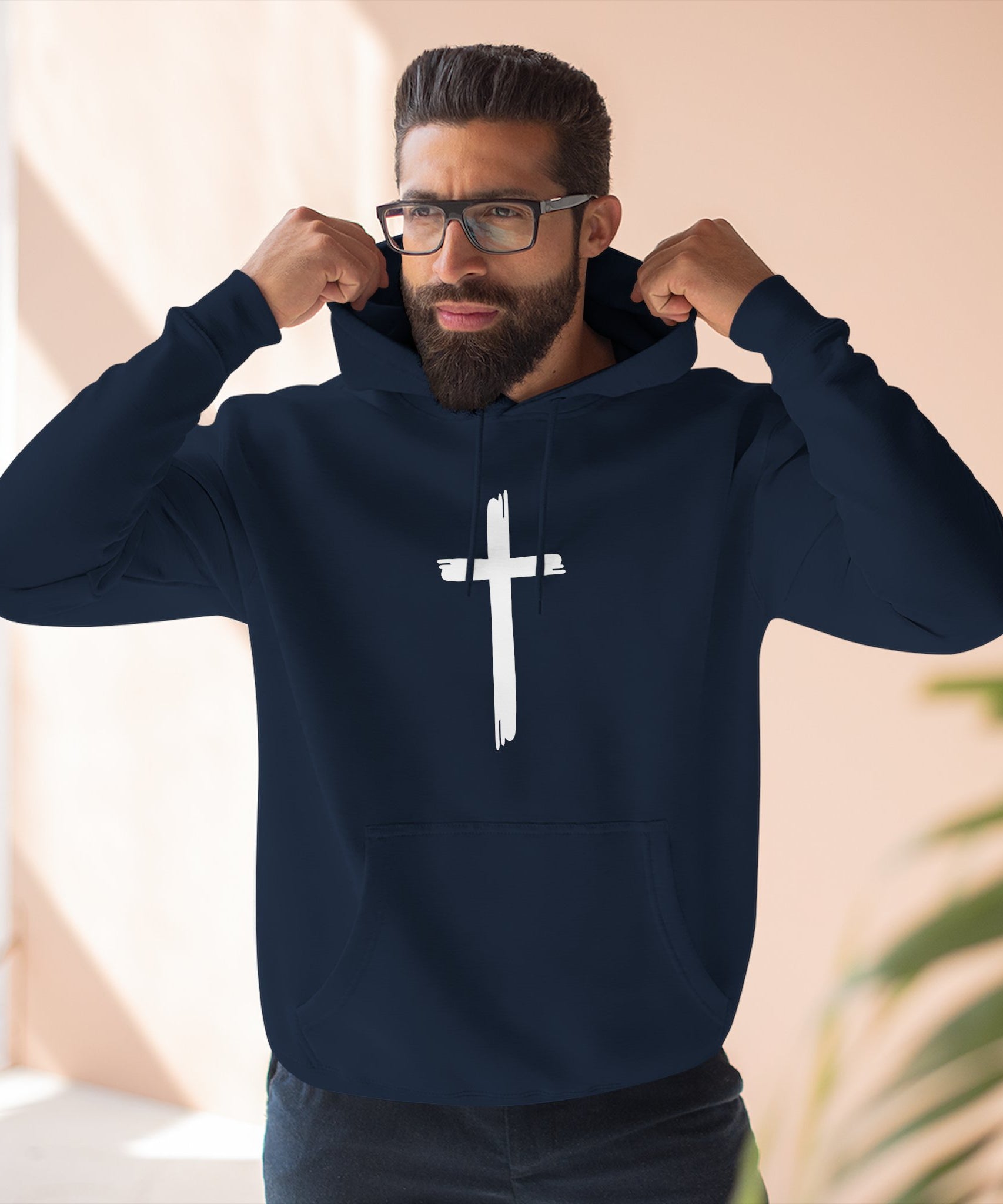 Faith-Inspired Fleece Hoodie, Comfortable Hoodie, Spiritual Gift, Cross Design, Inspirational Fashion, Cozy & Stylish - Gallory Hive