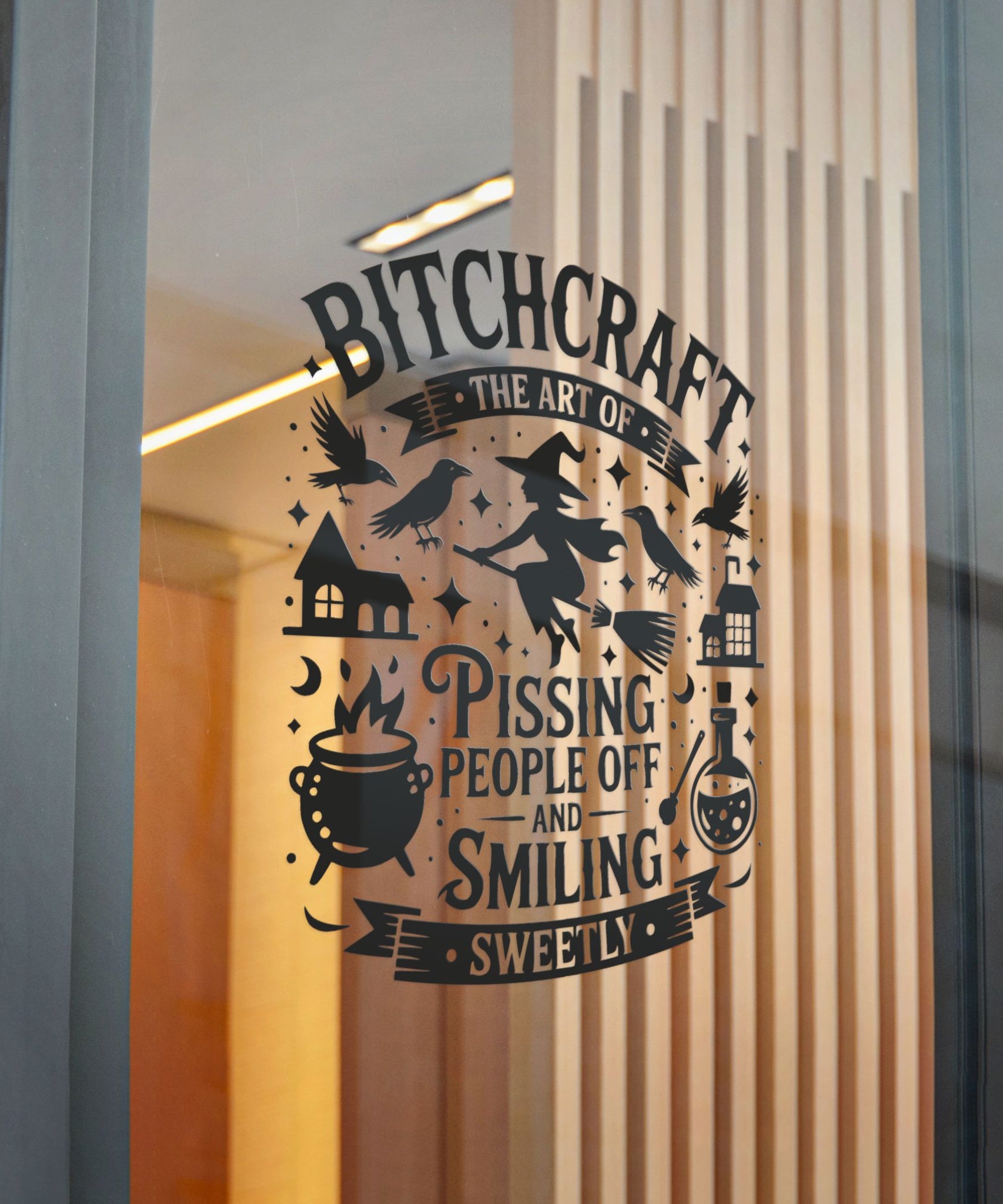 Die-Cut Stickers, Witchy Bitchcraft Decor - Halloween Gifts