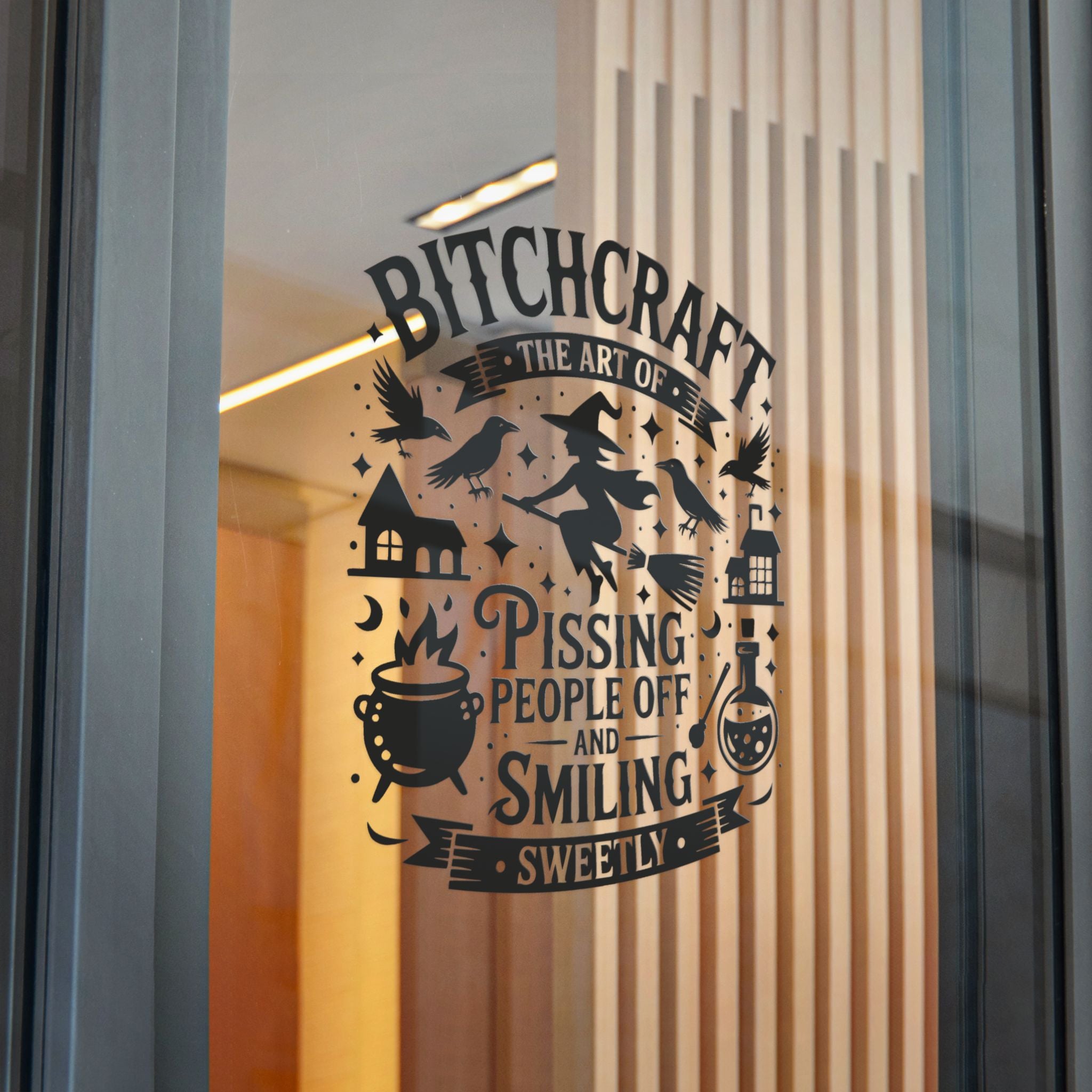 Die-Cut Stickers, Witchy Bitchcraft Decor - Halloween Gifts