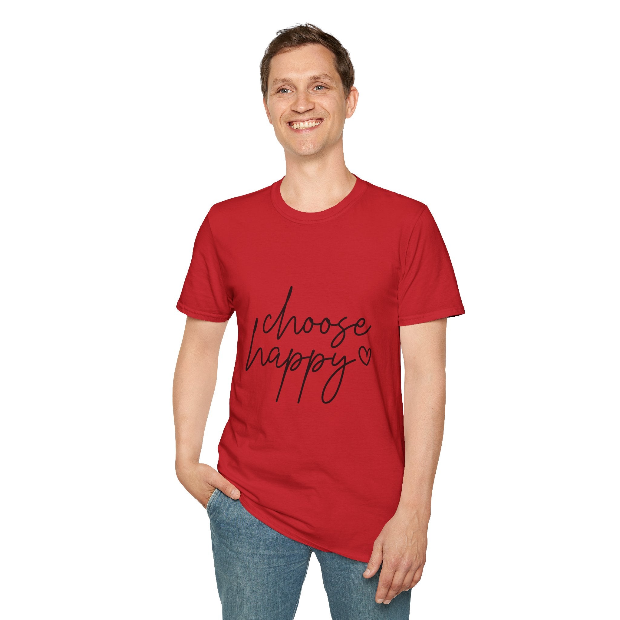 Unisex T-Shirt – "Choose Happy" Quote Tee - Positive Affirmation Shirt for Friends, Inspirational Tee