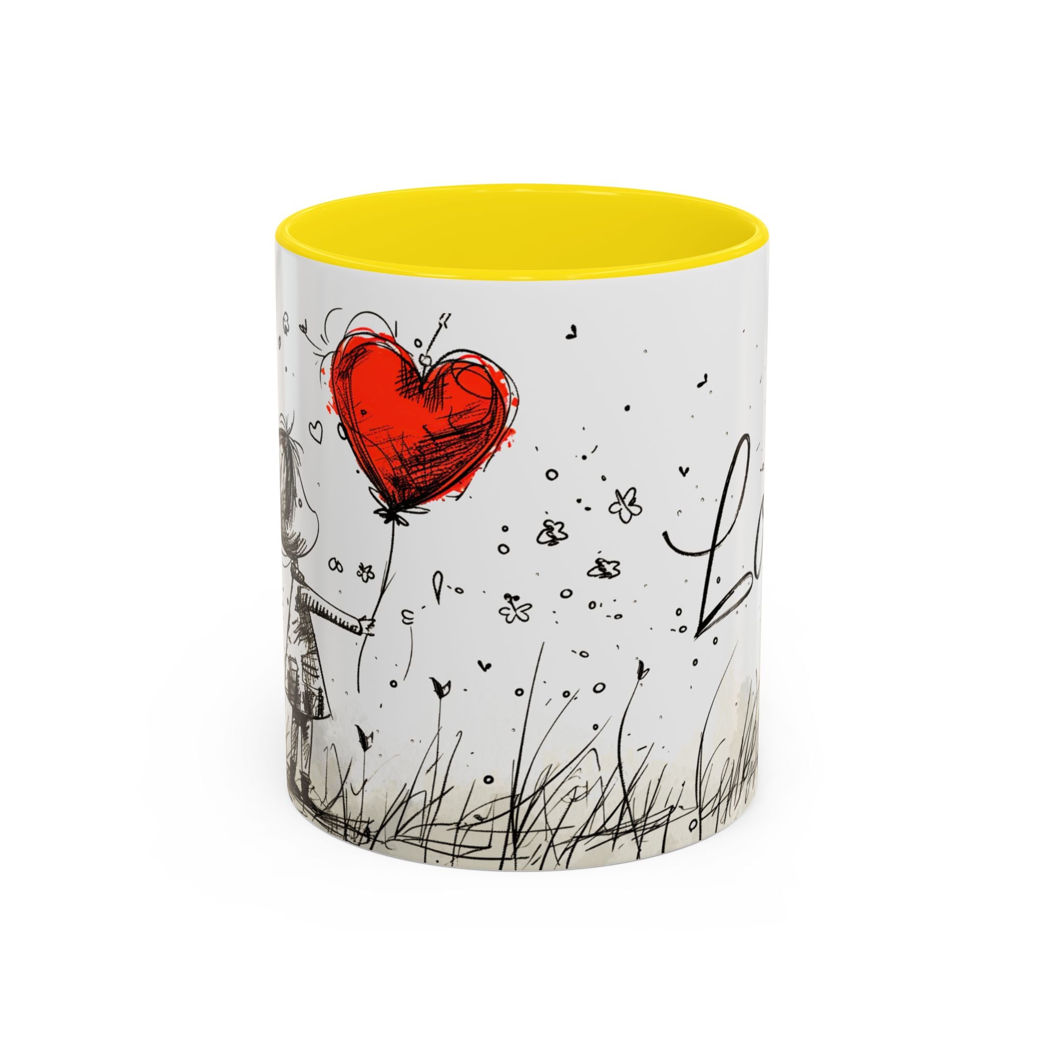 Love Heart Sketch Ceramic Coffee Mug | Gallory Hive